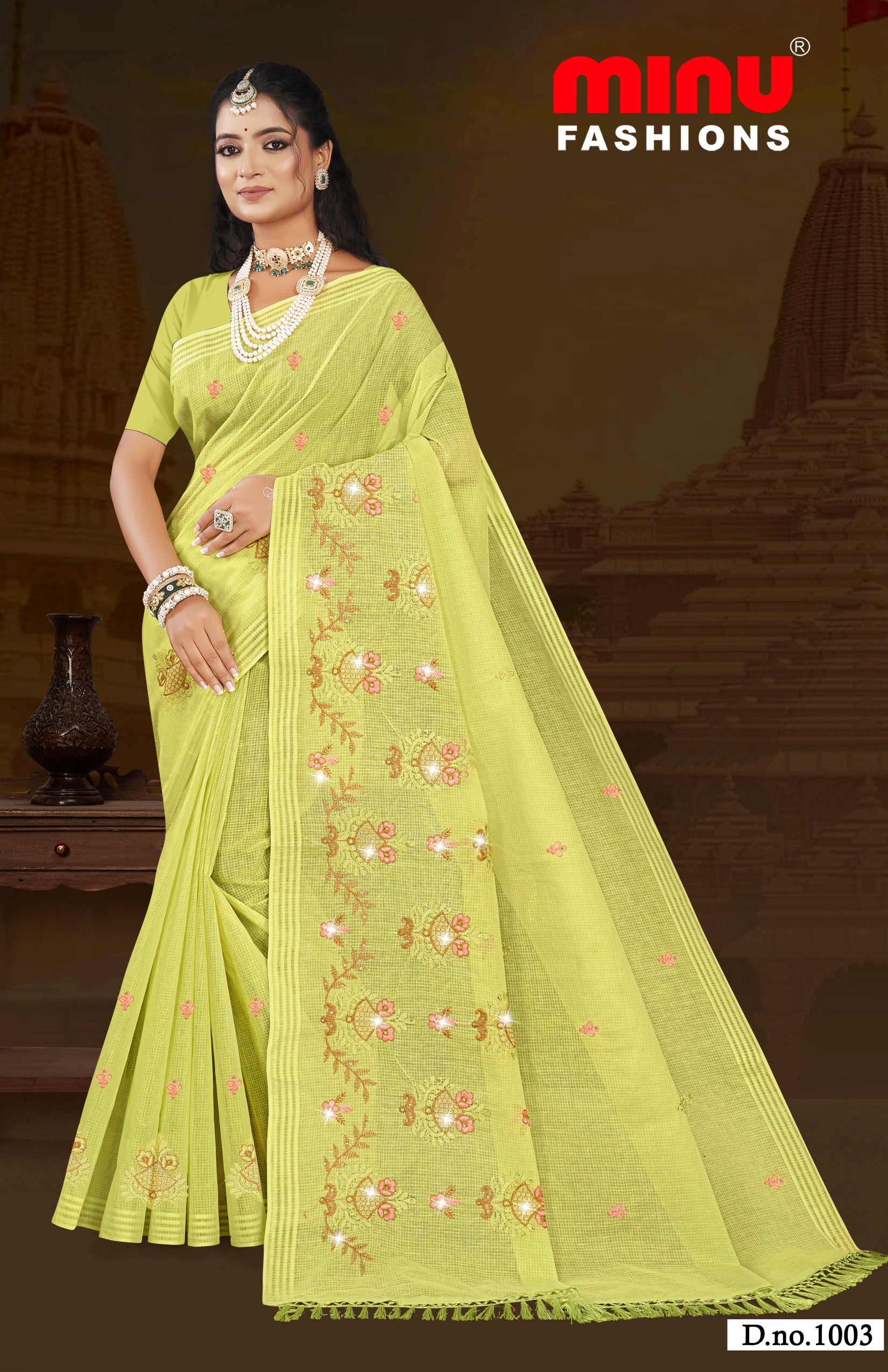 Embroidered Saree Baruni - 08 Pcs Set