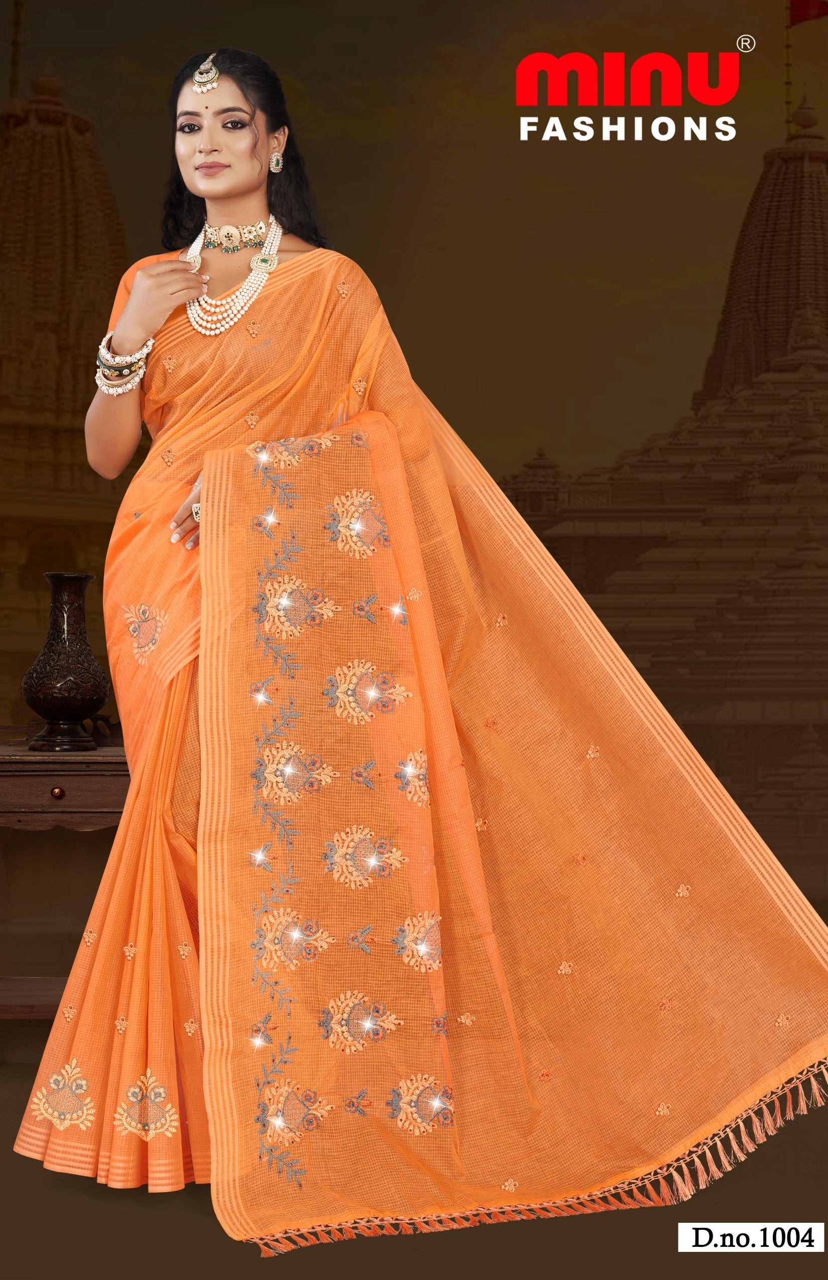 Embroidered Saree Baruni - 08 Pcs Set