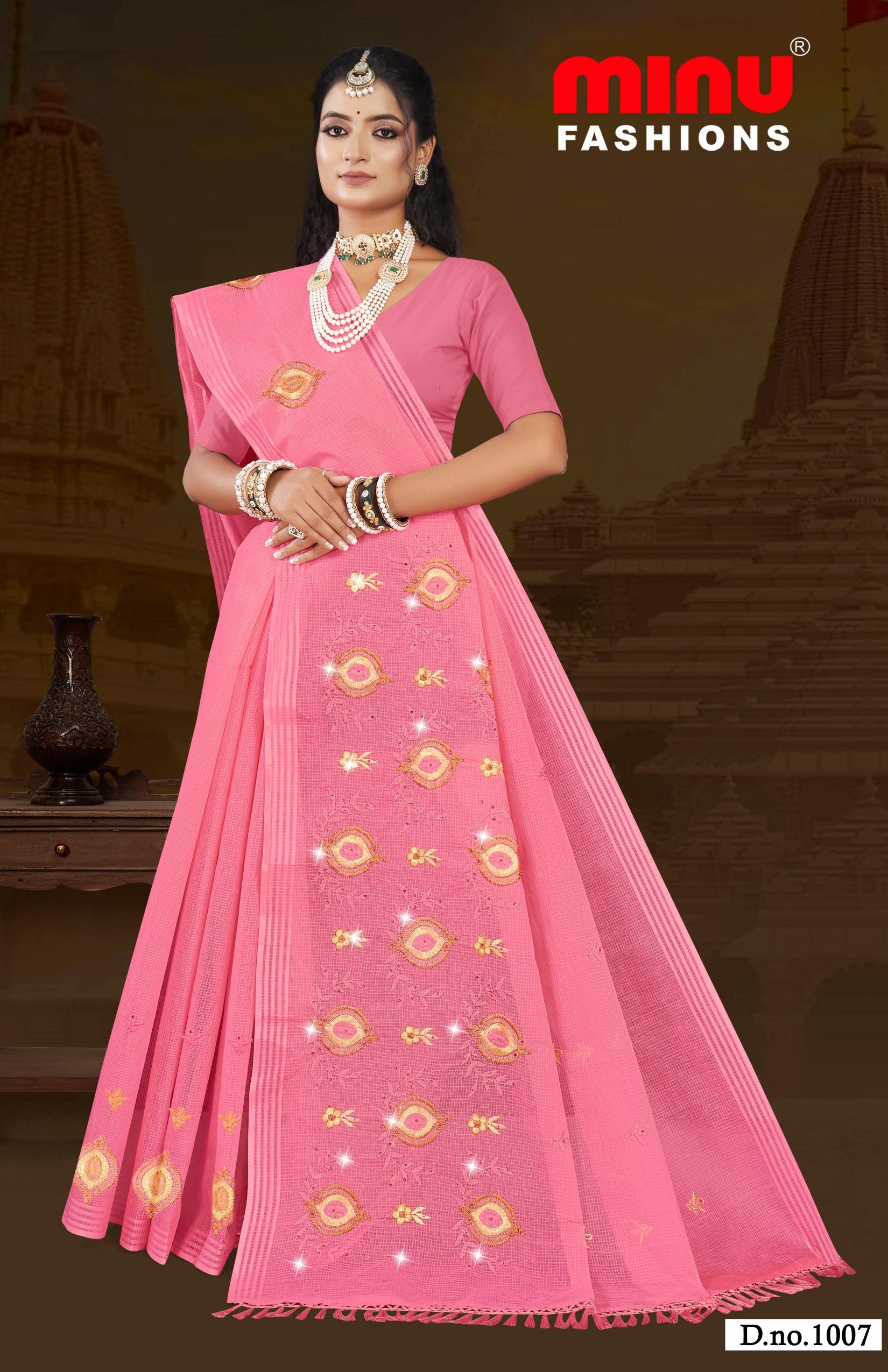 Embroidered Saree Baruni - 08 Pcs Set