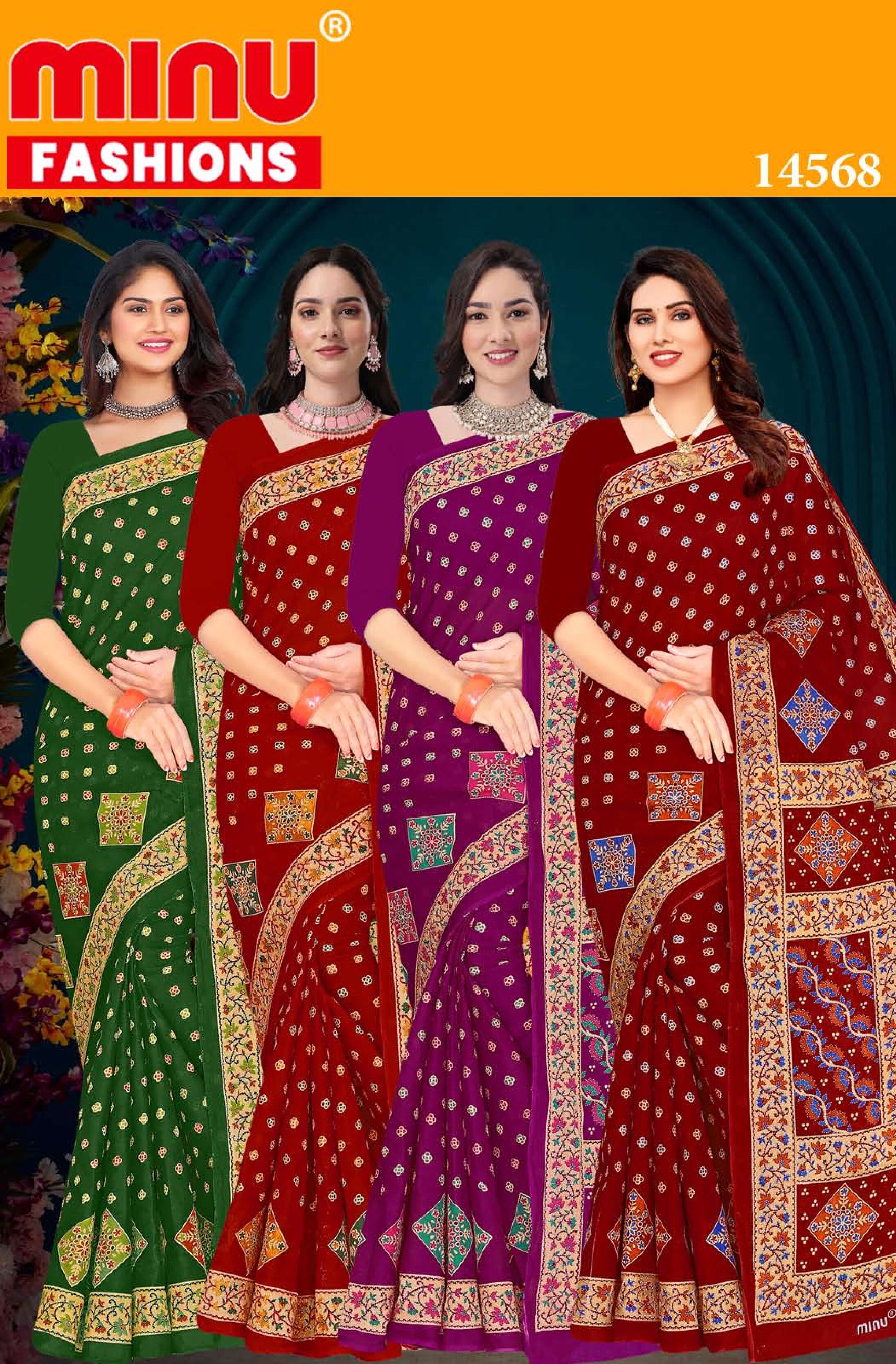 Banita Saree&nbsp;With Lace Border 4 Pcs Single Matching Set