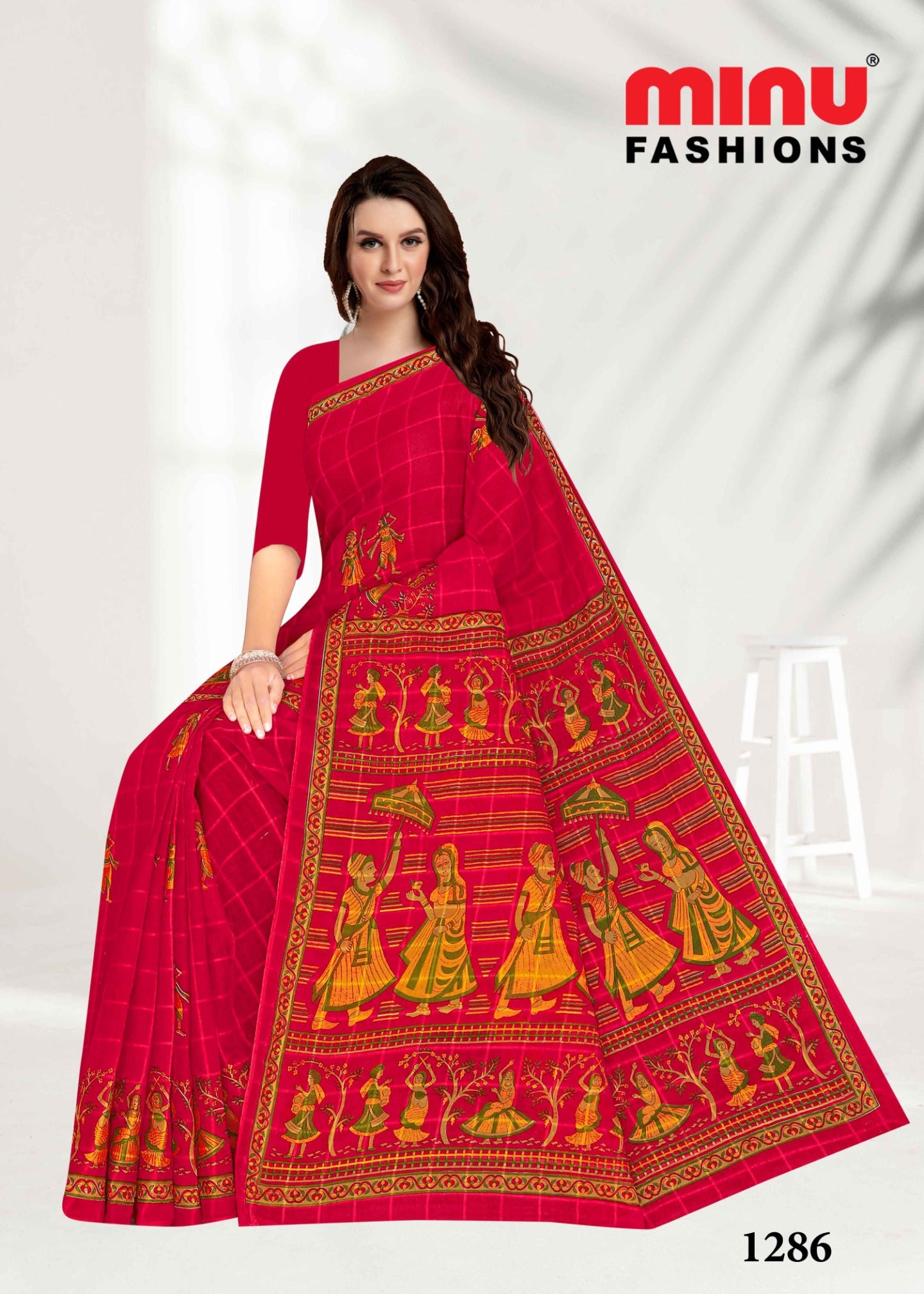 Red cotton saree wholesale from Saree manufacturer in Kolkata