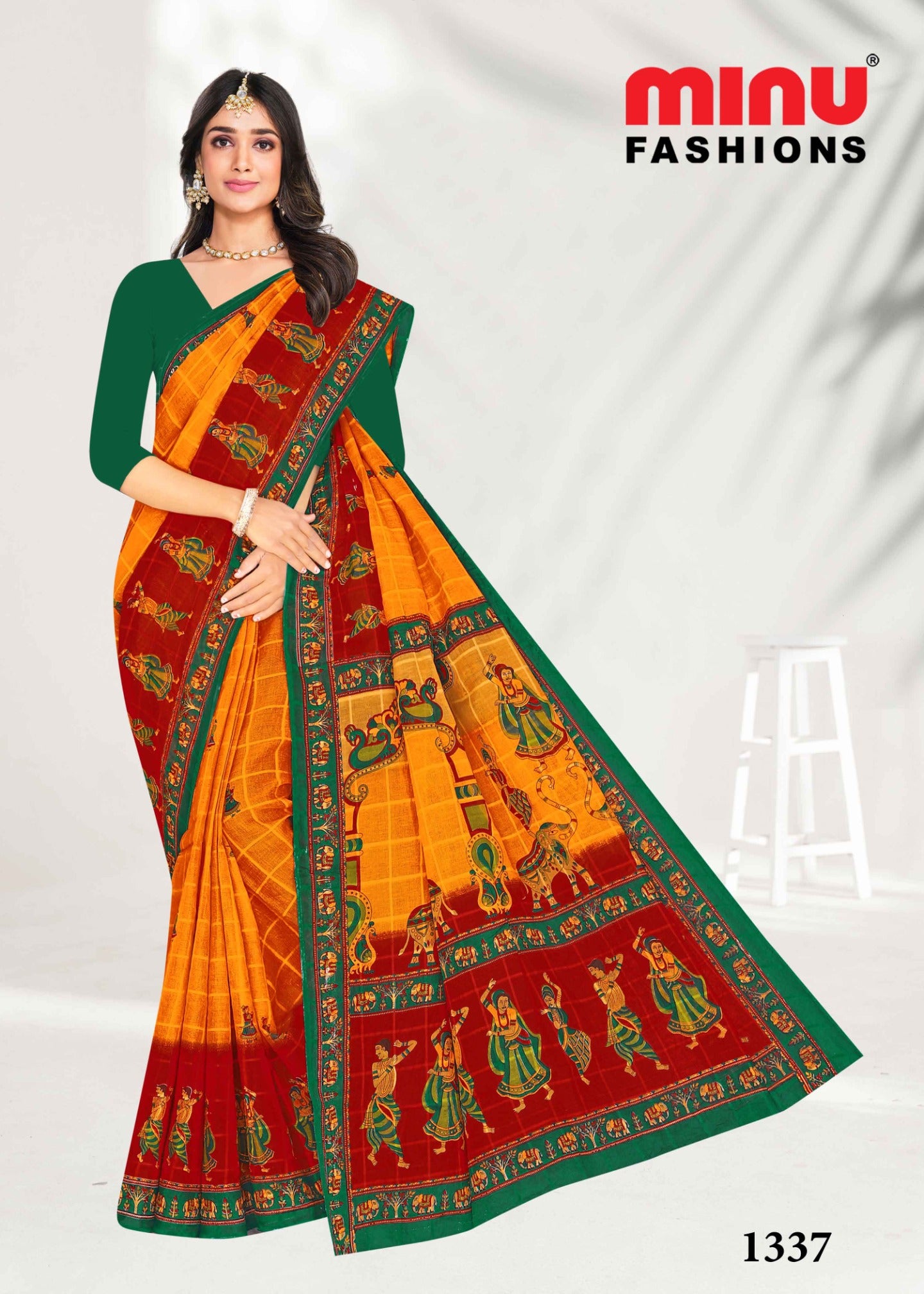 Printed cotton saree for online resellers 