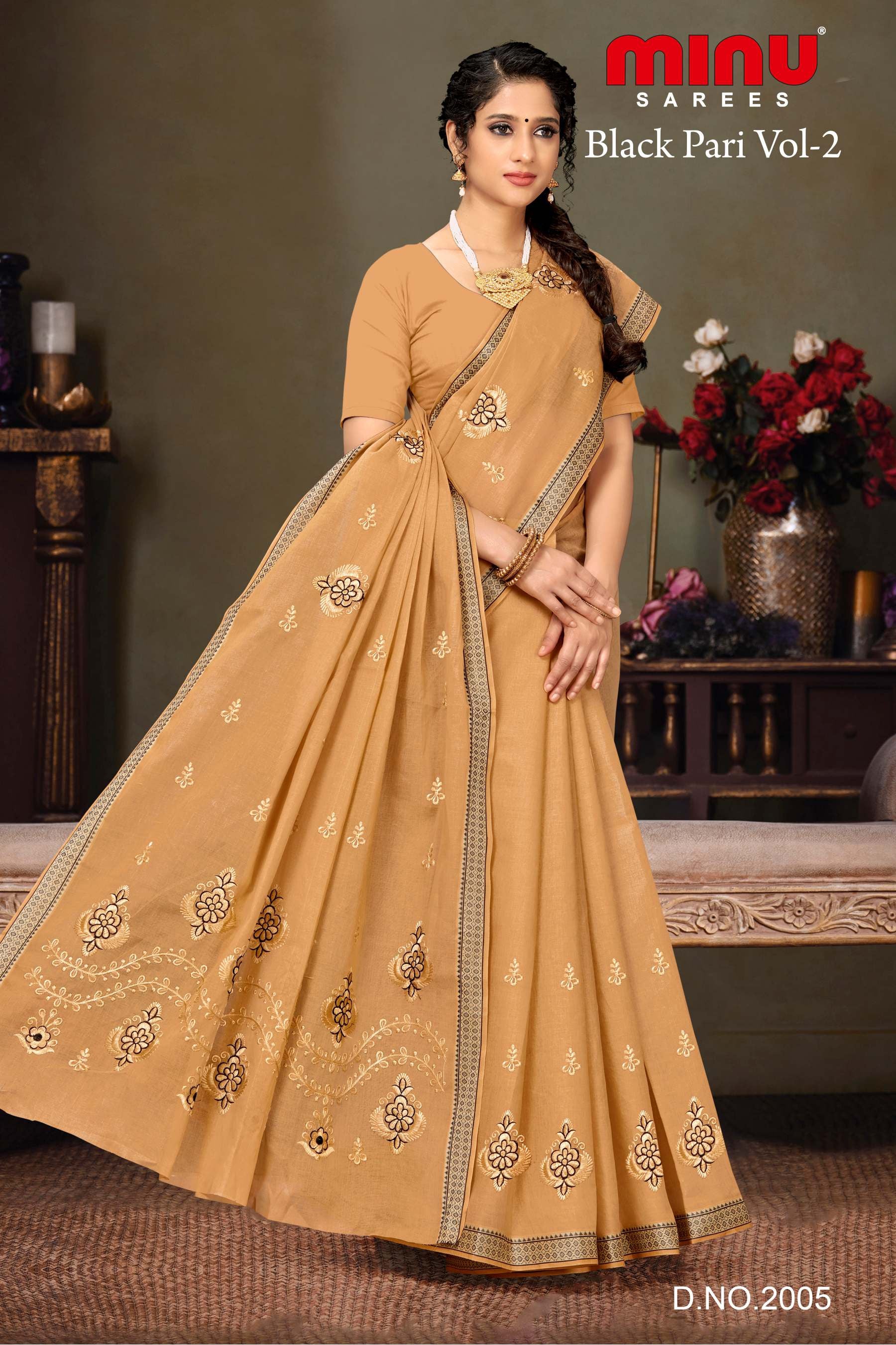 top-quality of designer cotton saree for women
