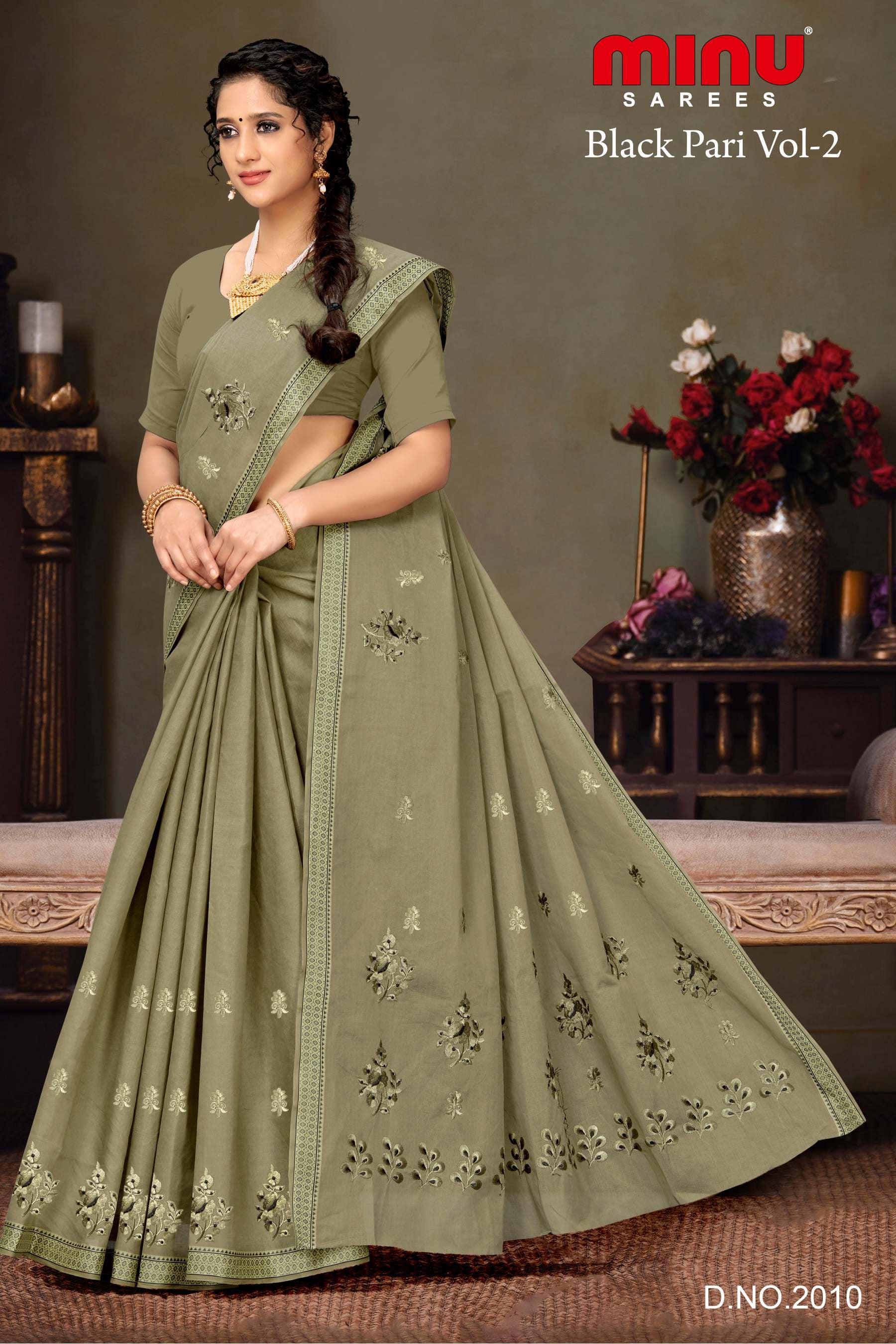 designer cotton saree for women