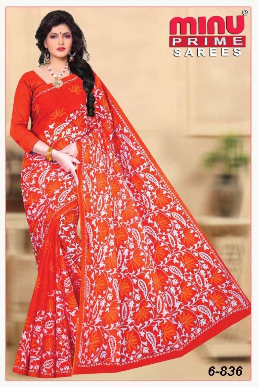 Printed Saree- Coral vol-5 (12P)