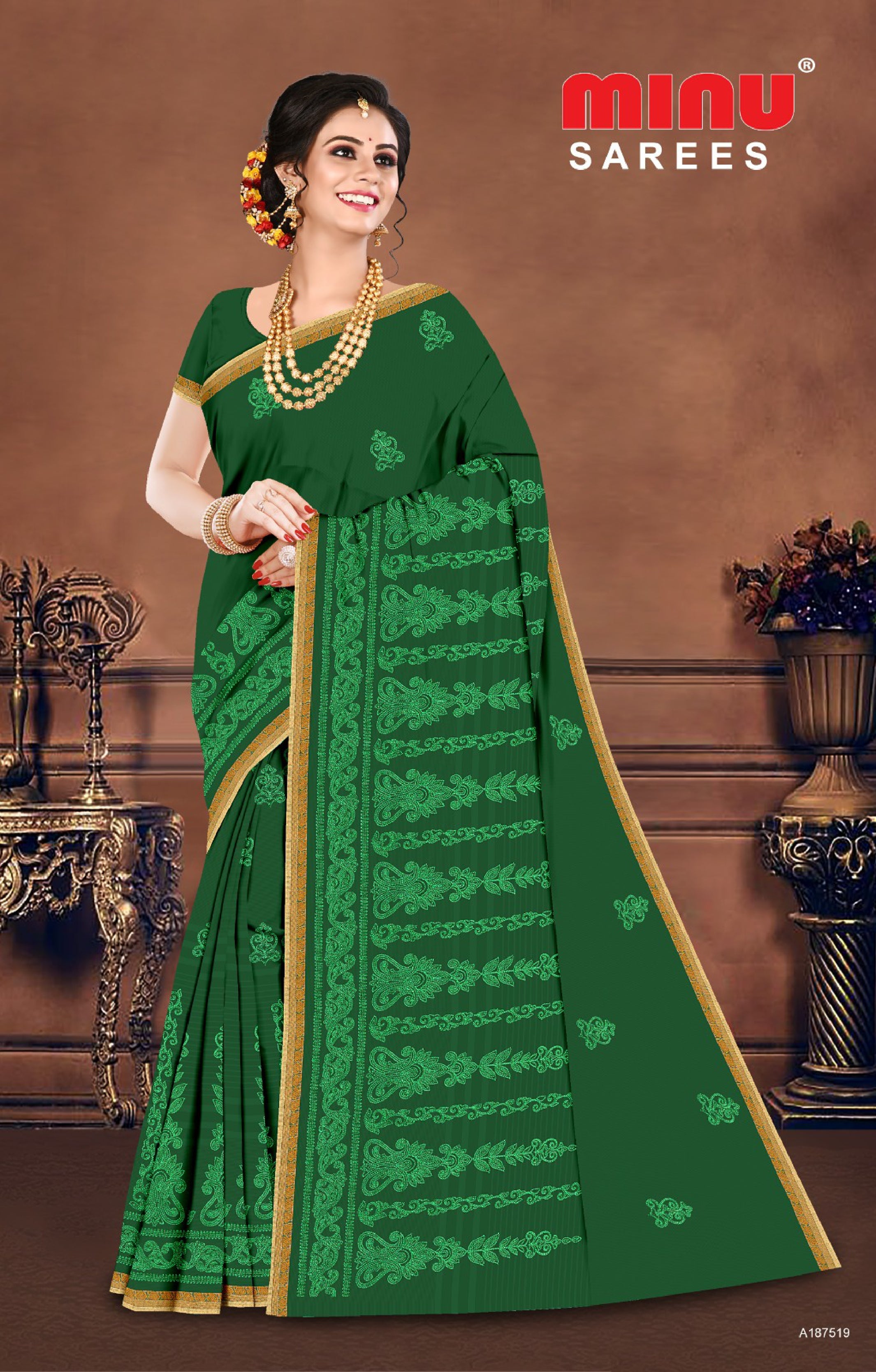 Embroidered Saree Chikankari  EMB (8P)