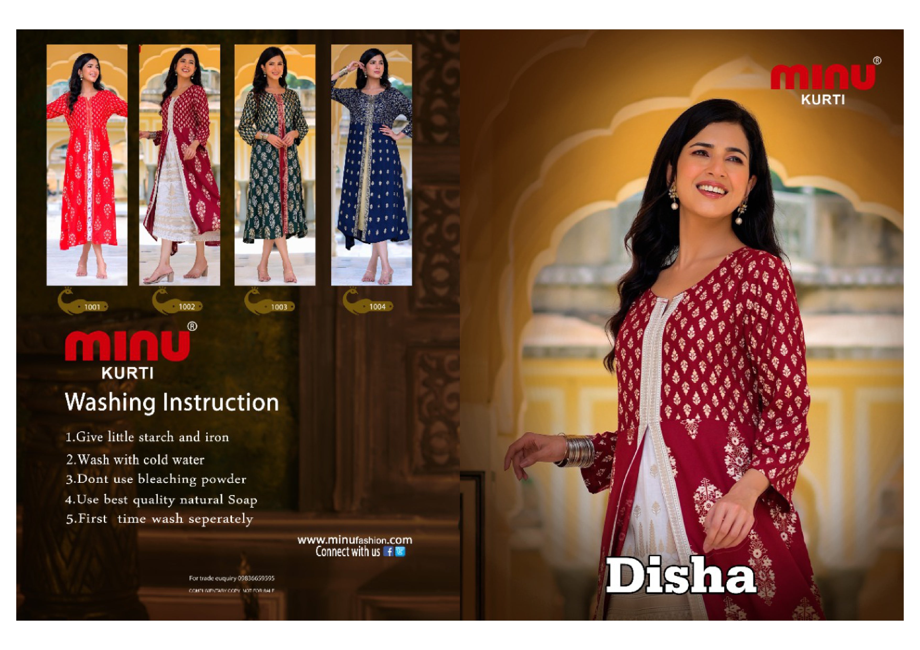 Printed Cotton Long Kurti Disha - 04 Pcs Set