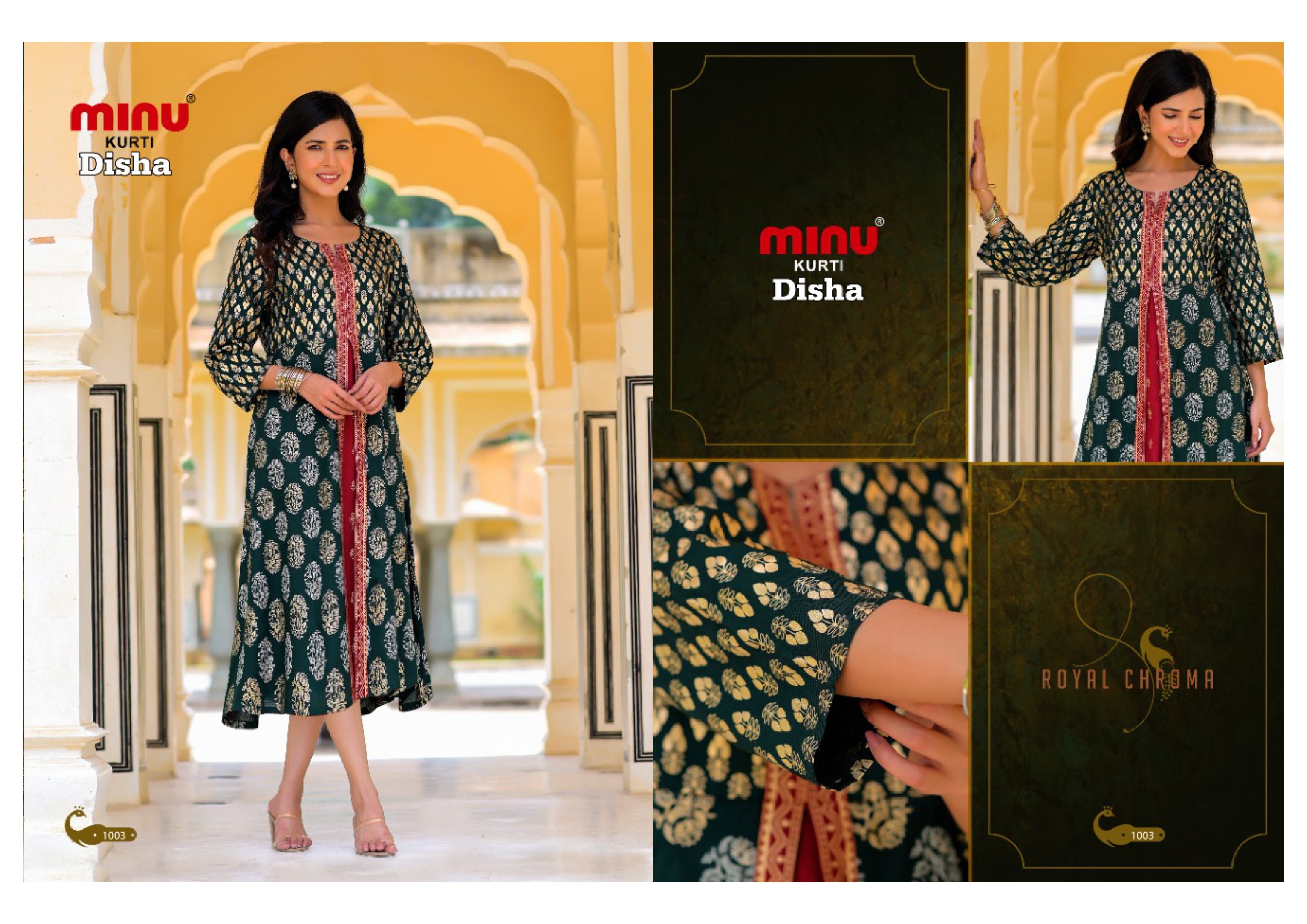Printed Cotton Long Kurti Disha - 04 Pcs Set