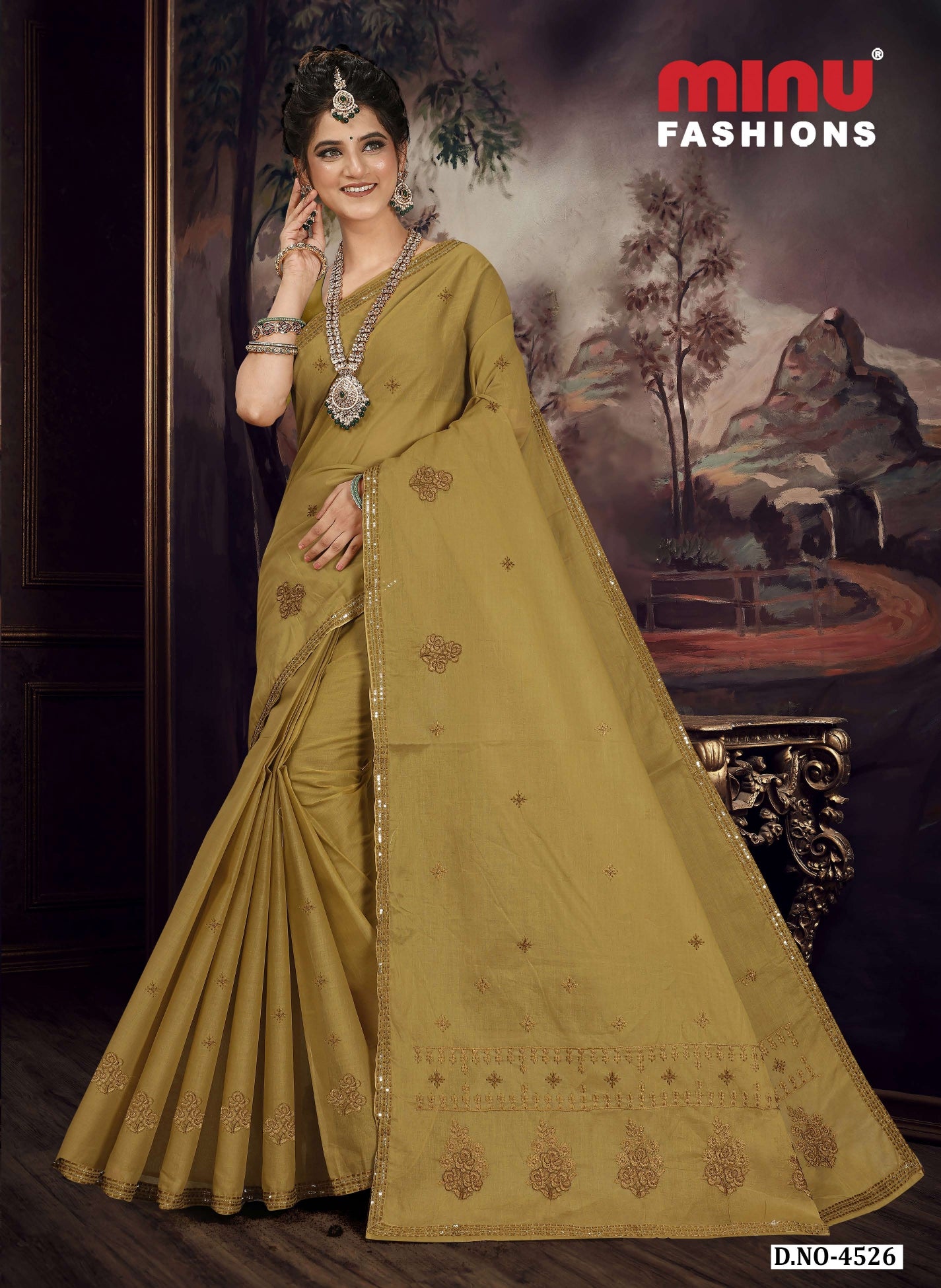 Embroidered Saree Eliza Sequence - 08 Pcs Set