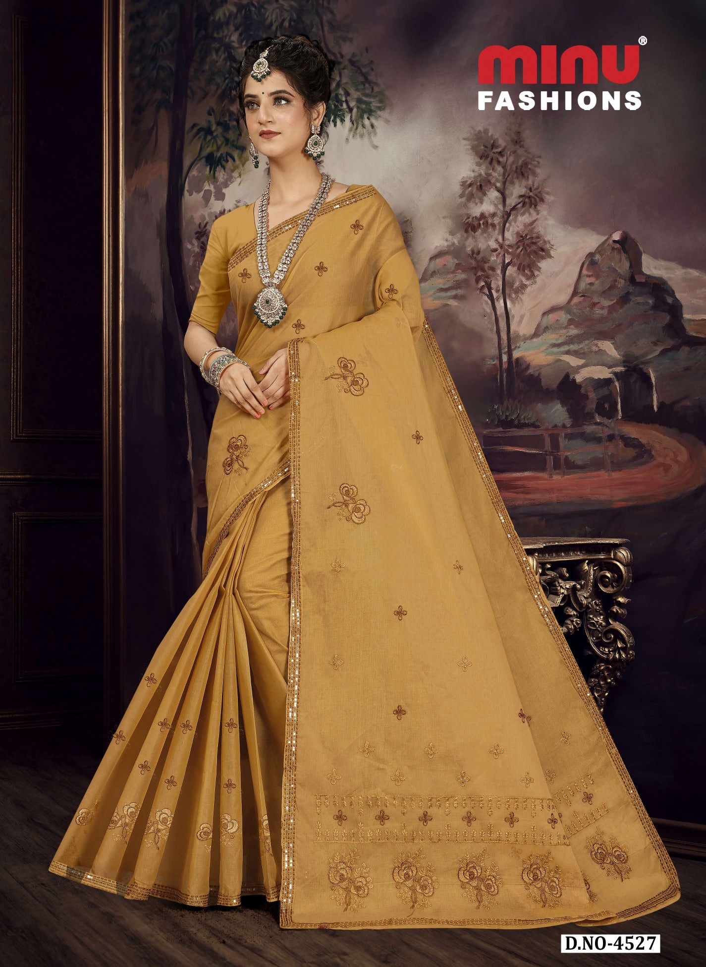 Embroidered Saree Eliza Sequence - 08 Pcs Set