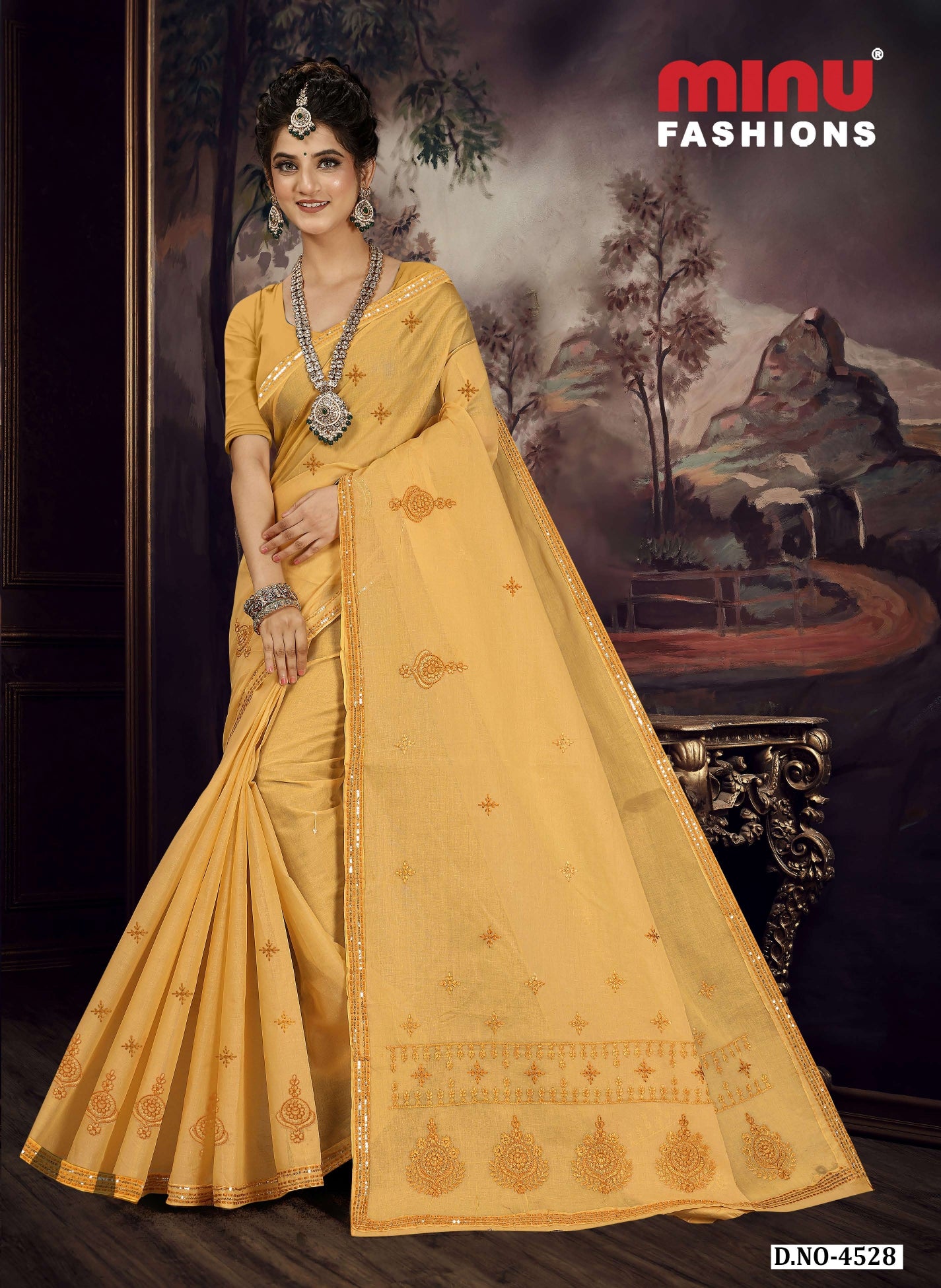 Embroidered Saree Eliza Sequence - 08 Pcs Set