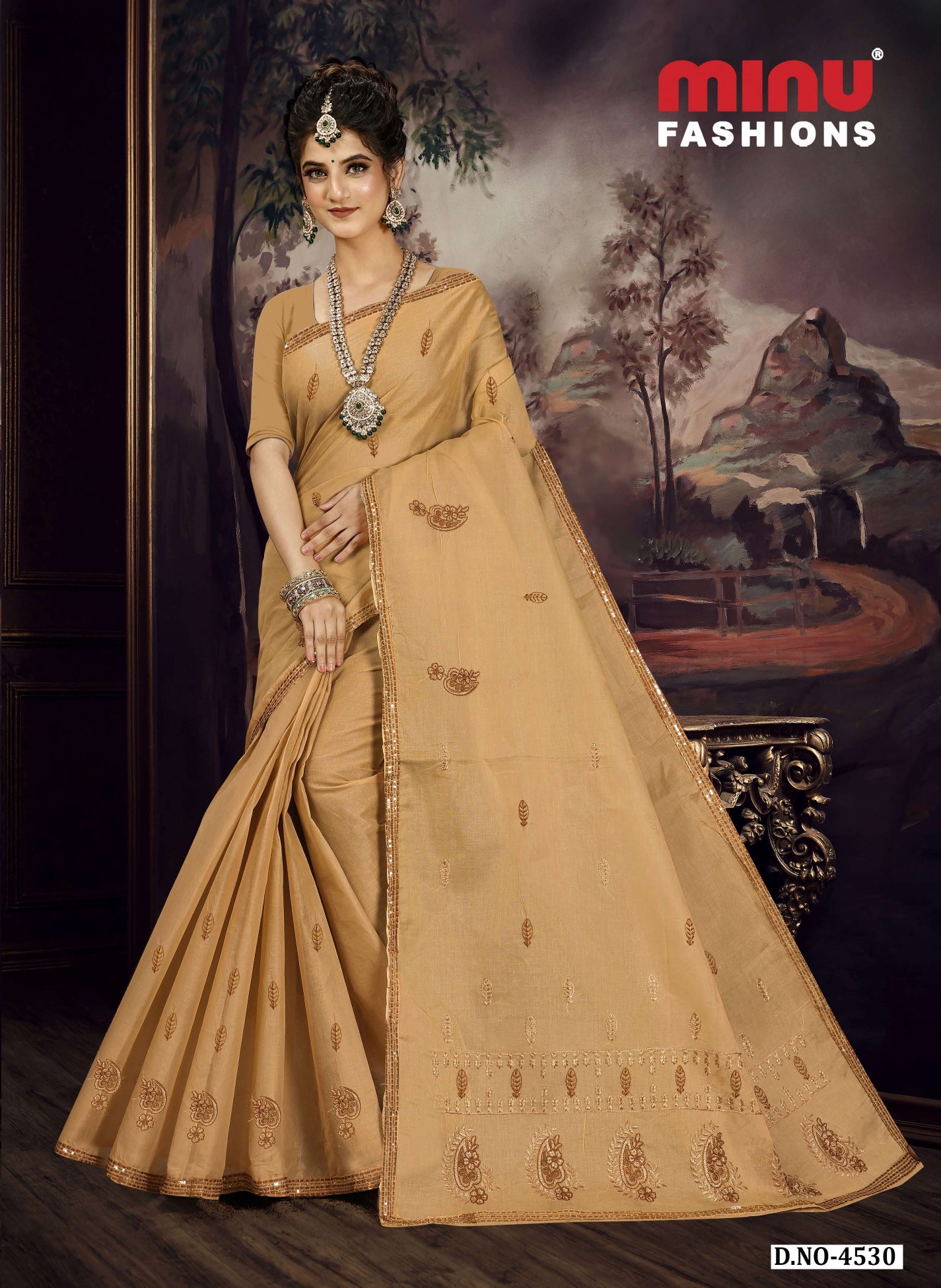 Embroidered Saree Eliza Sequence - 08 Pcs Set