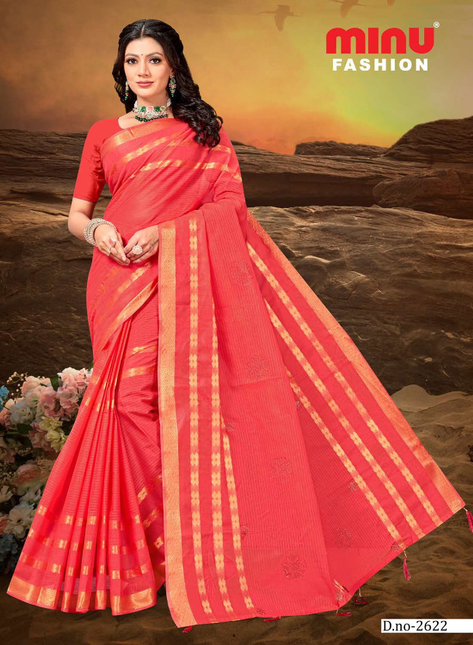 Embroidered Saree Flora Vol-2 EMB - Special Rate (8P)