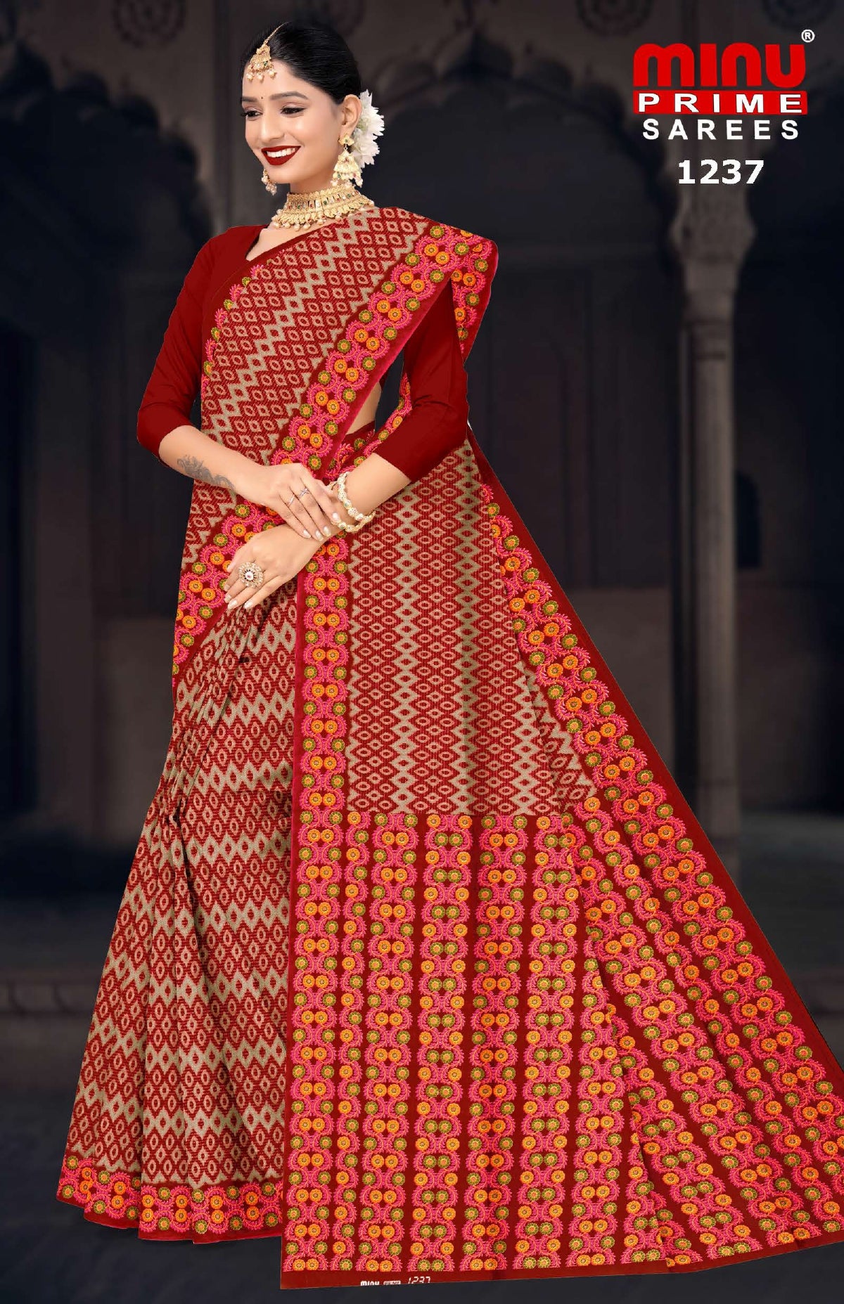 Printed Cotton Saree High Count (Vol-30) - 10 Pcs Set