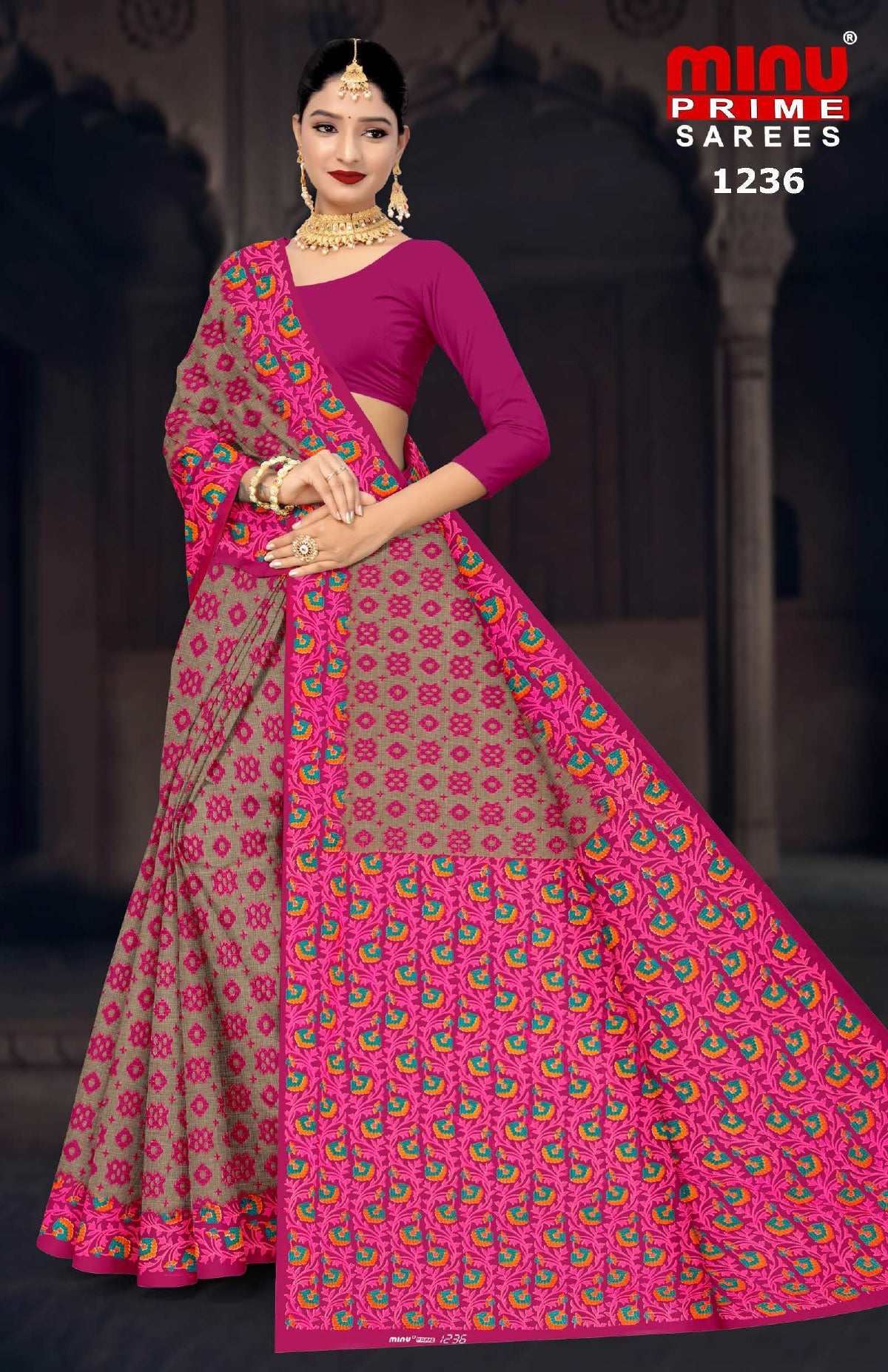 Printed Cotton Saree High Count (Vol-30) - 10 Pcs Set