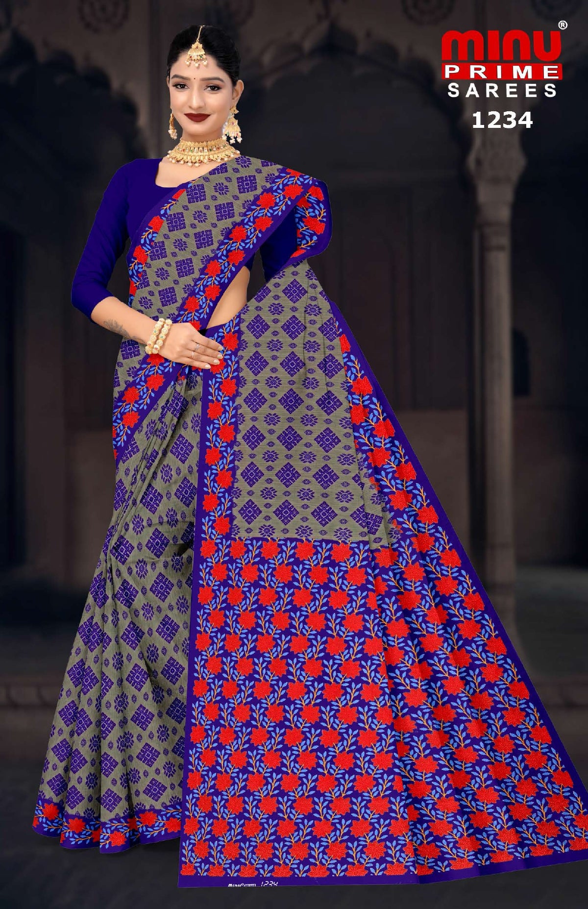 Printed Cotton Saree High Count (Vol-30) - 10 Pcs Set