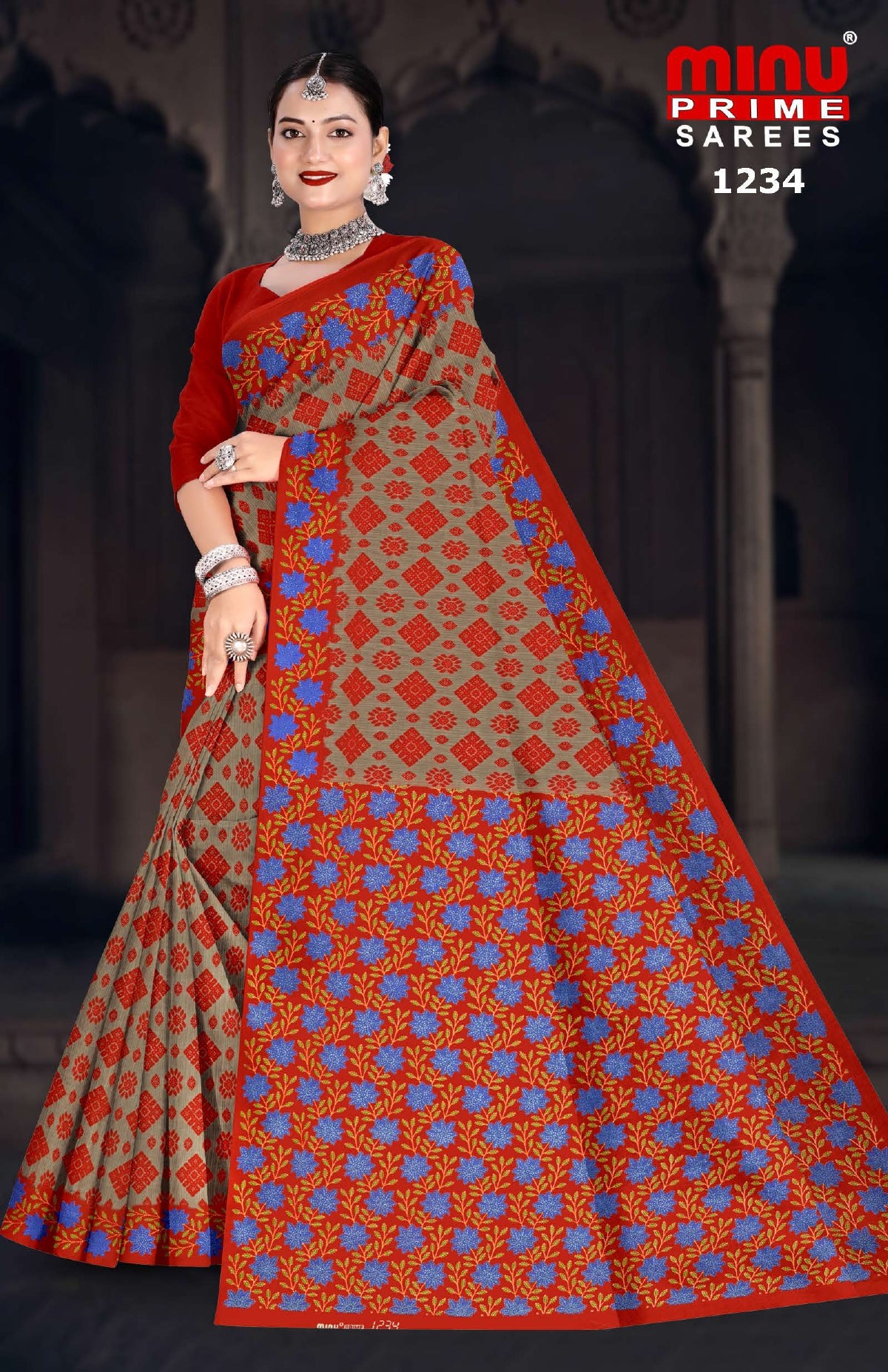 Printed Cotton Saree High Count (Vol-30) - 10 Pcs Set