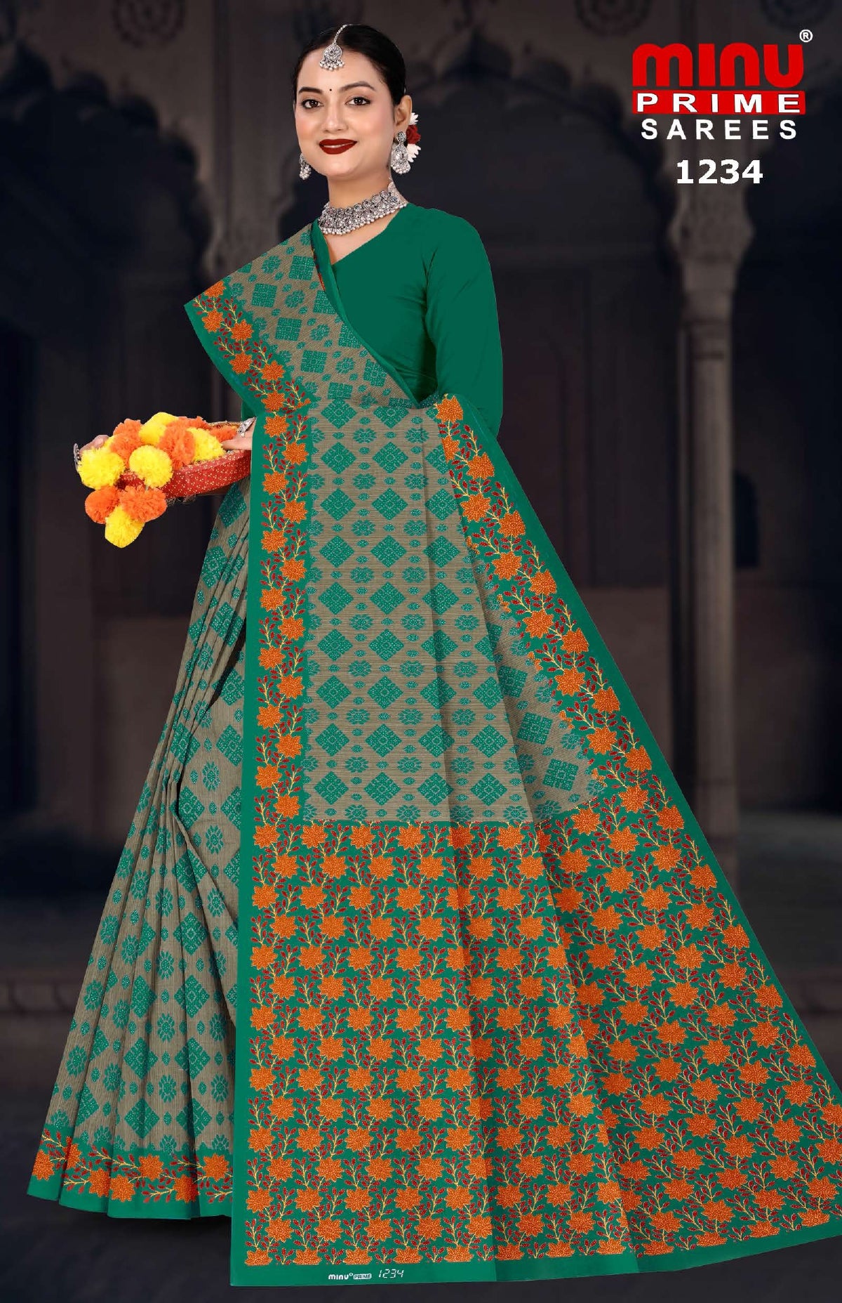 Printed Cotton Saree High Count (Vol-30) - 10 Pcs Set