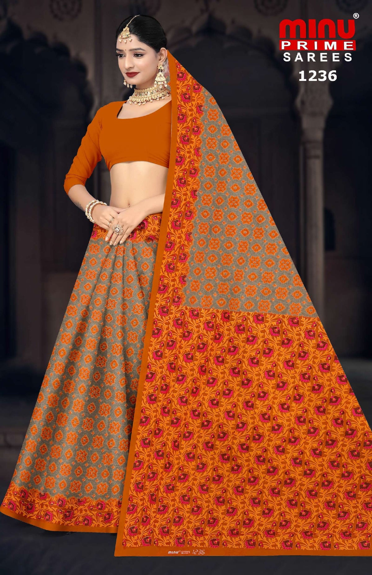 Printed Cotton Saree High Count (Vol-30) - 10 Pcs Set