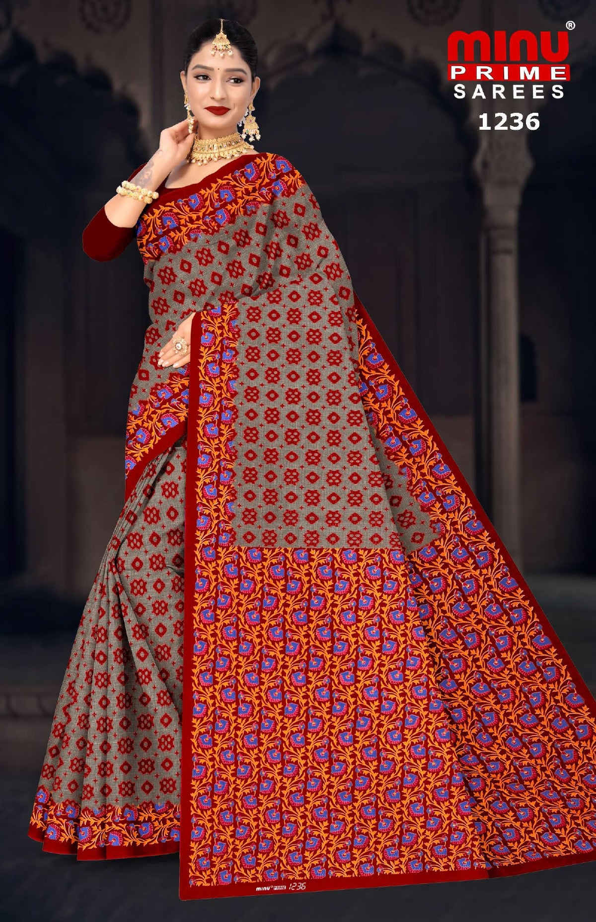 Printed Cotton Saree High Count (Vol-30) - 10 Pcs Set