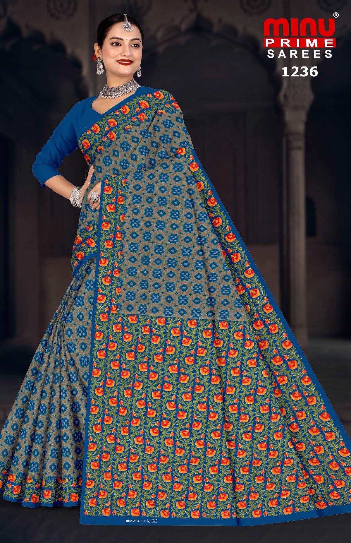 Printed Cotton Saree High Count (Vol-30) - 10 Pcs Set