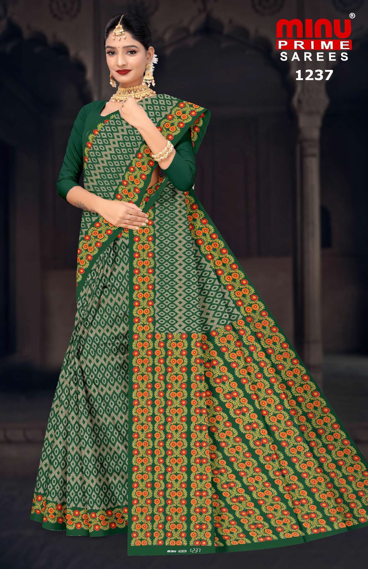 Printed Cotton Saree High Count (Vol-30) - 10 Pcs Set