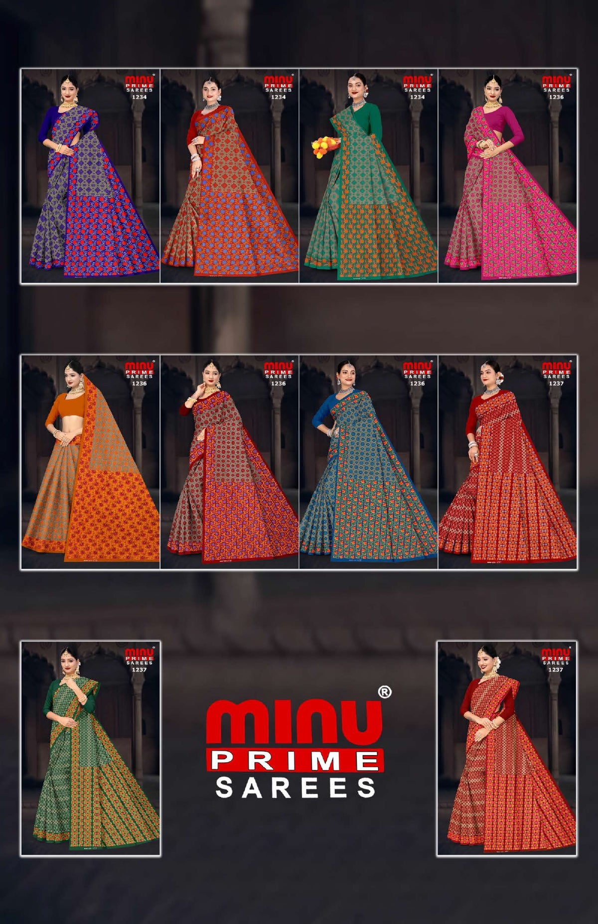 Printed Cotton Saree High Count (Vol-30) - 10 Pcs Set