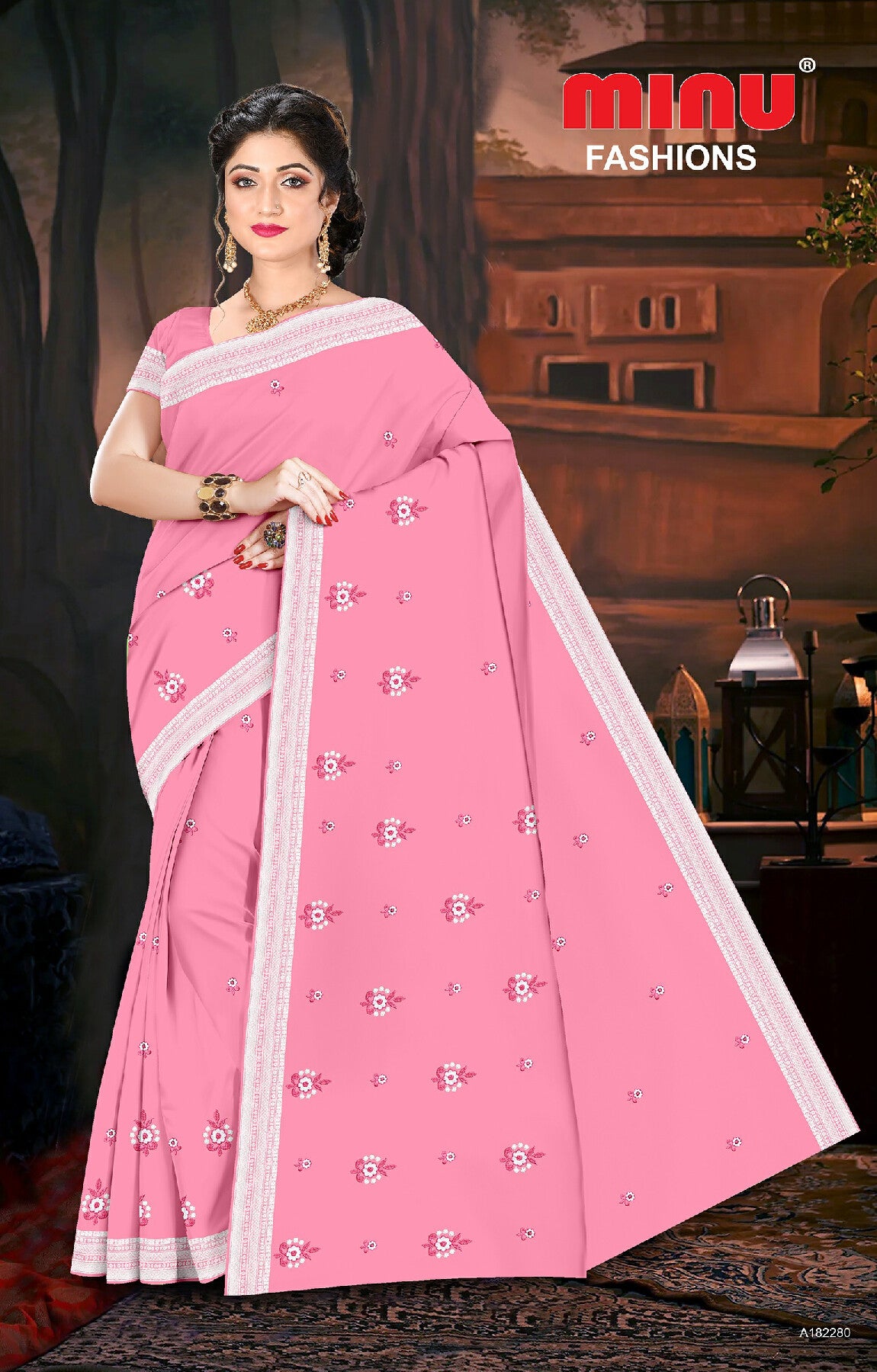 Ice Drop & Silver Drop Emb Saree (Special Rate)