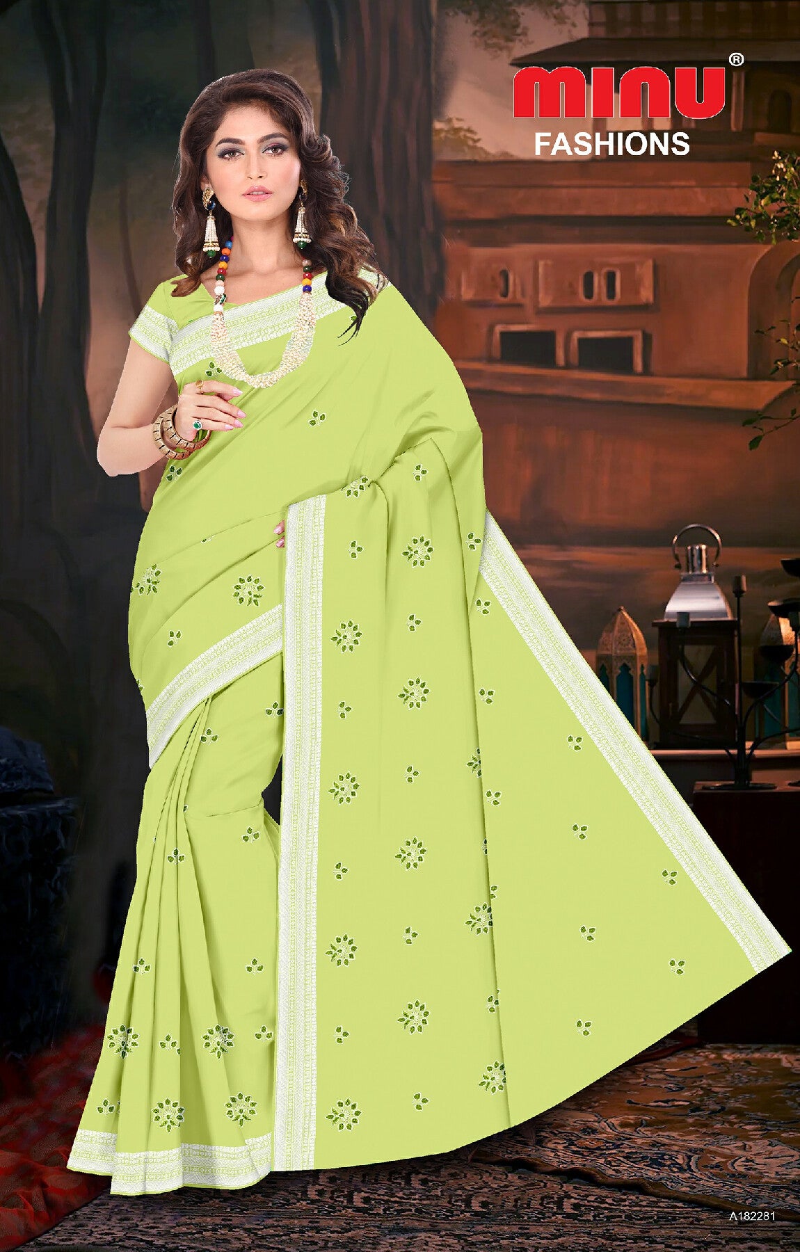 Ice Drop & Silver Drop Emb Saree (Special Rate)