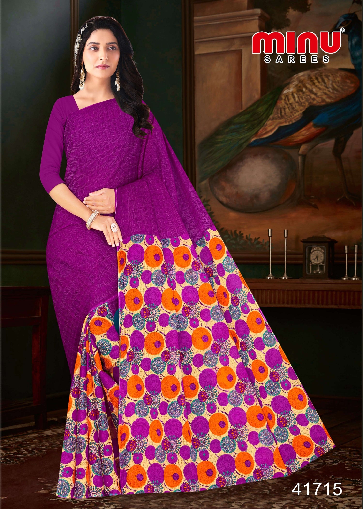 designer printed cotton saree for women