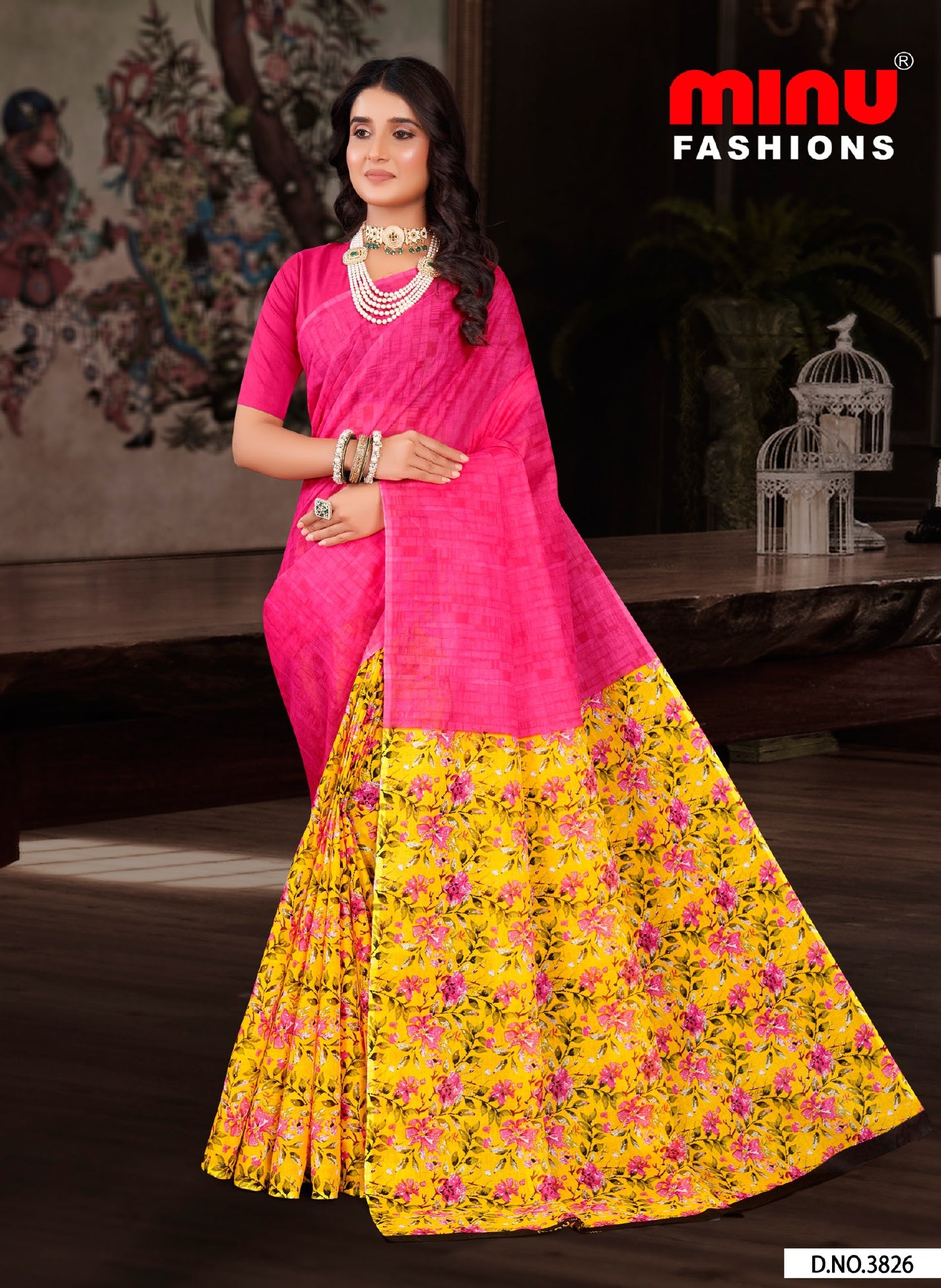 Printed Cotton Saree Indian Beauty Vol 13