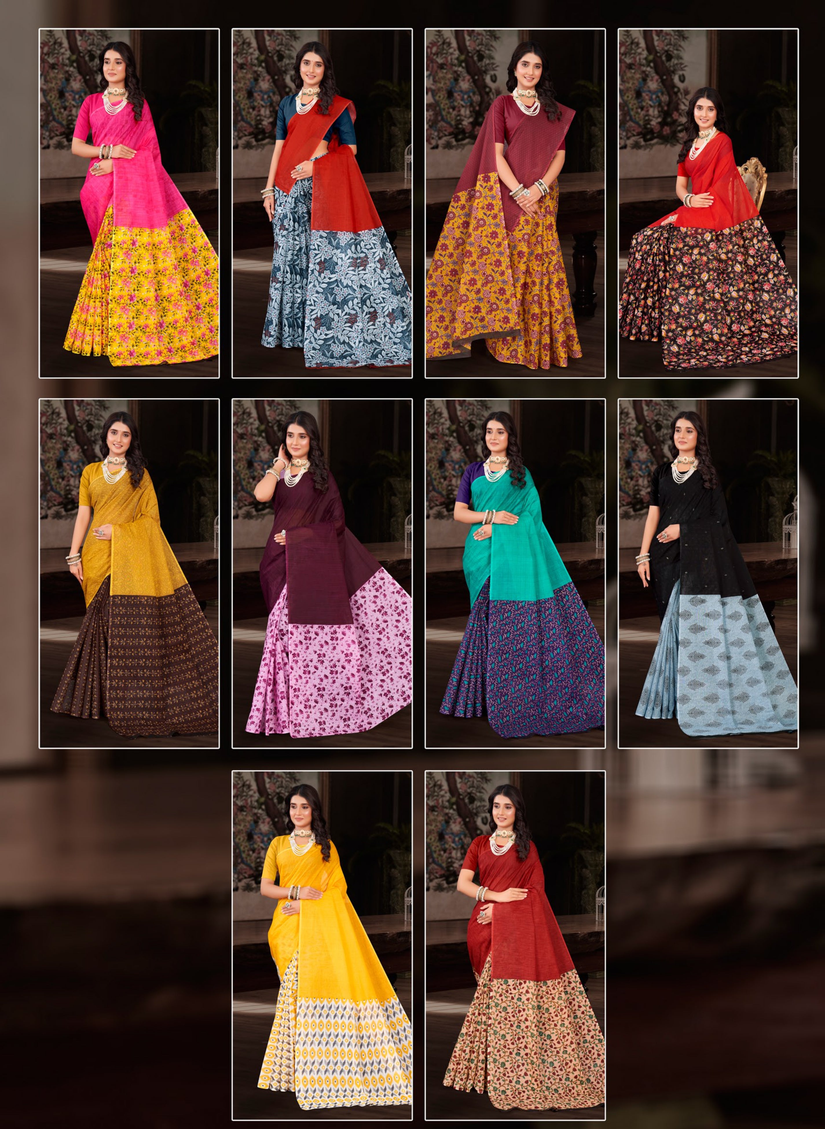 SAREE_PATLI PALLU_INDIA BEAUTY_VOL 13_10 PCS SET