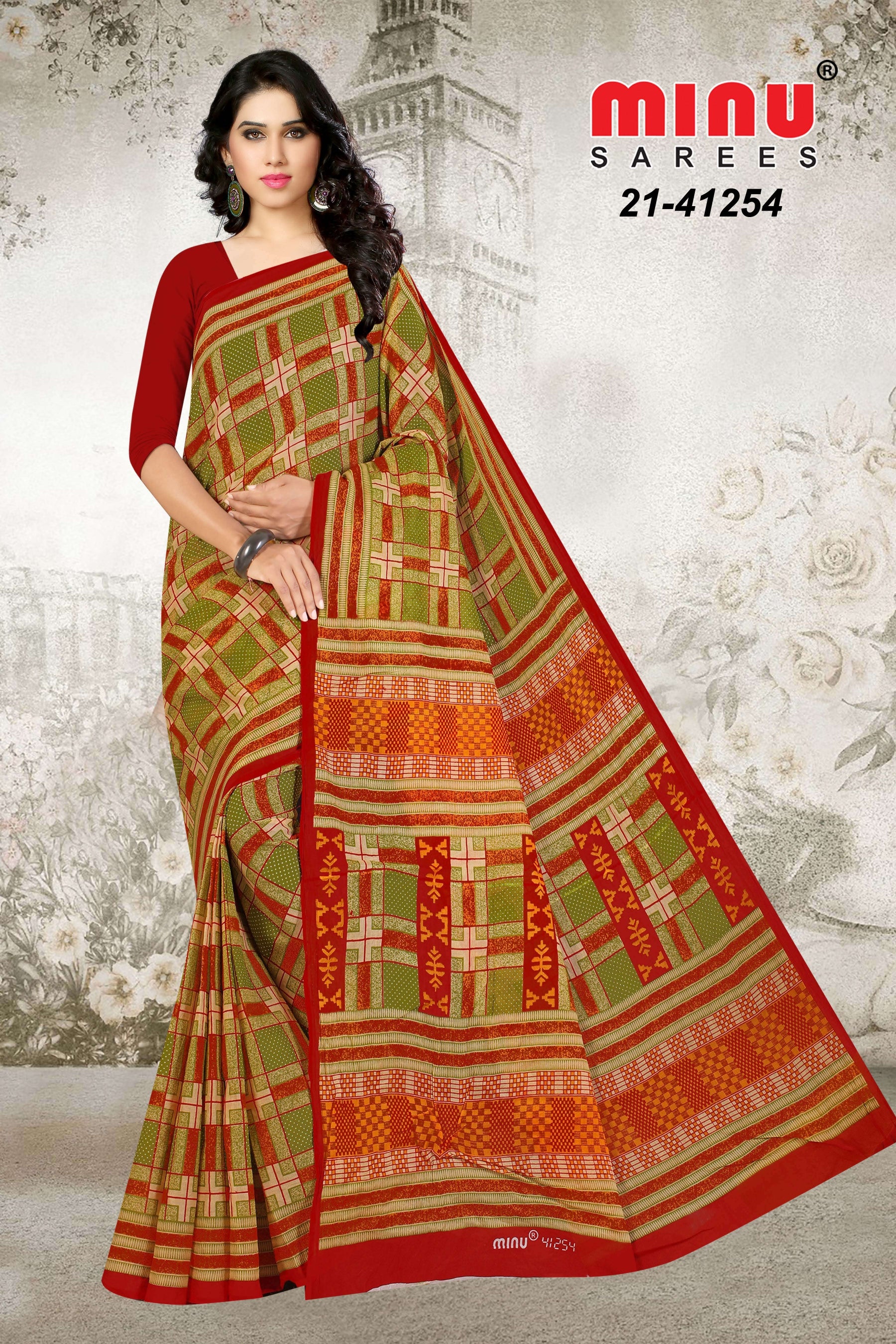 best quality cotton printed saree wearing woman