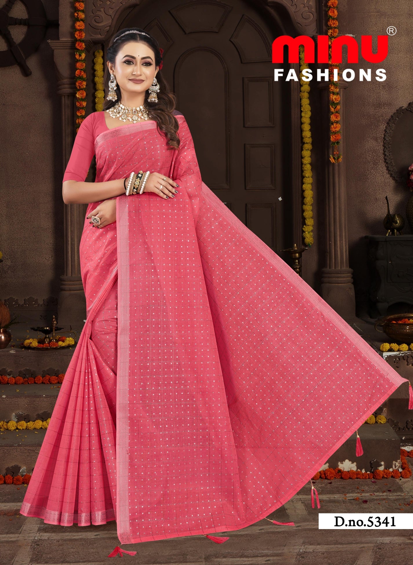 Embroidered Saree Jack Pot - 08 Pcs Set