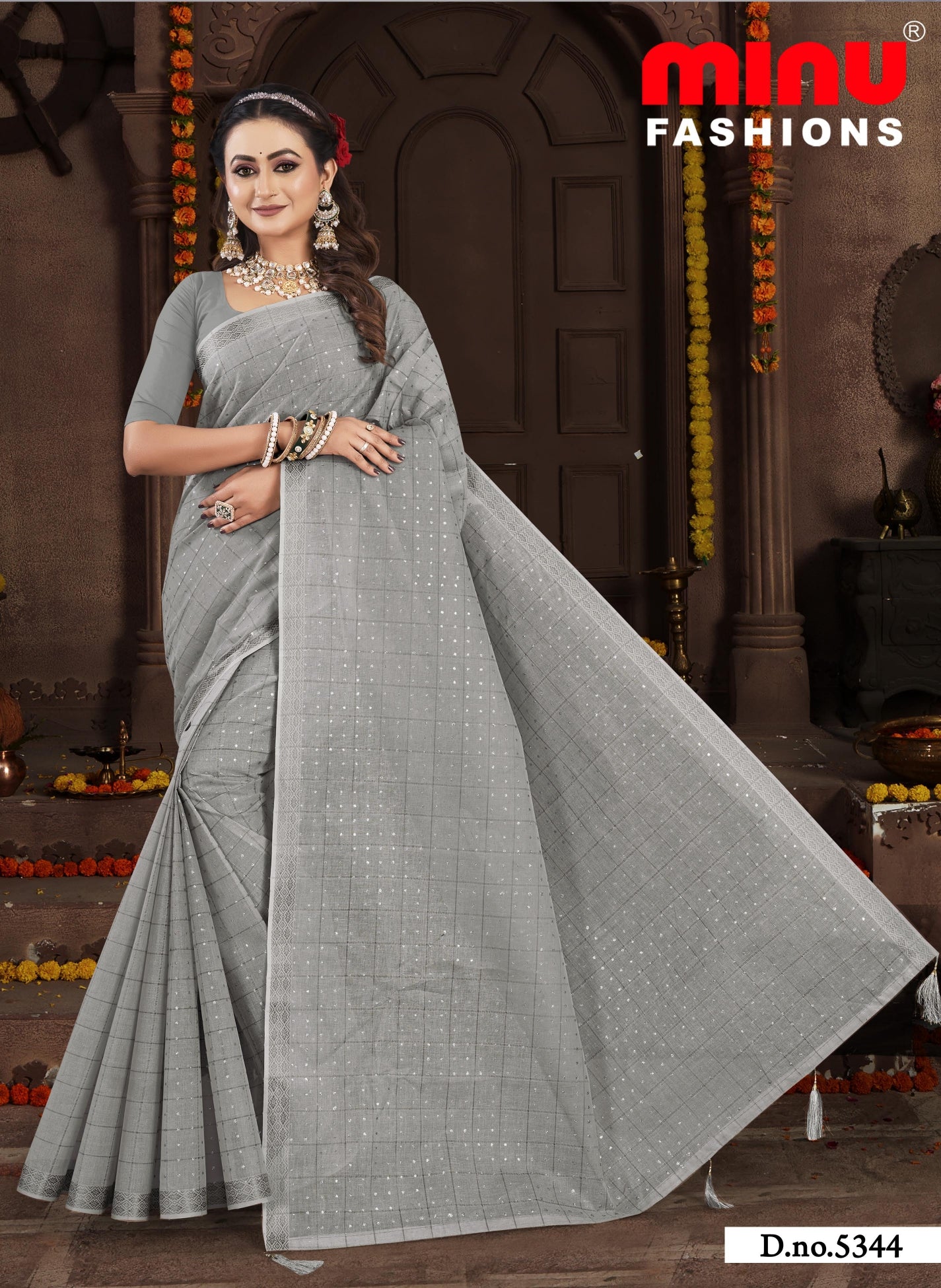 Embroidered Saree Jack Pot - 08 Pcs Set