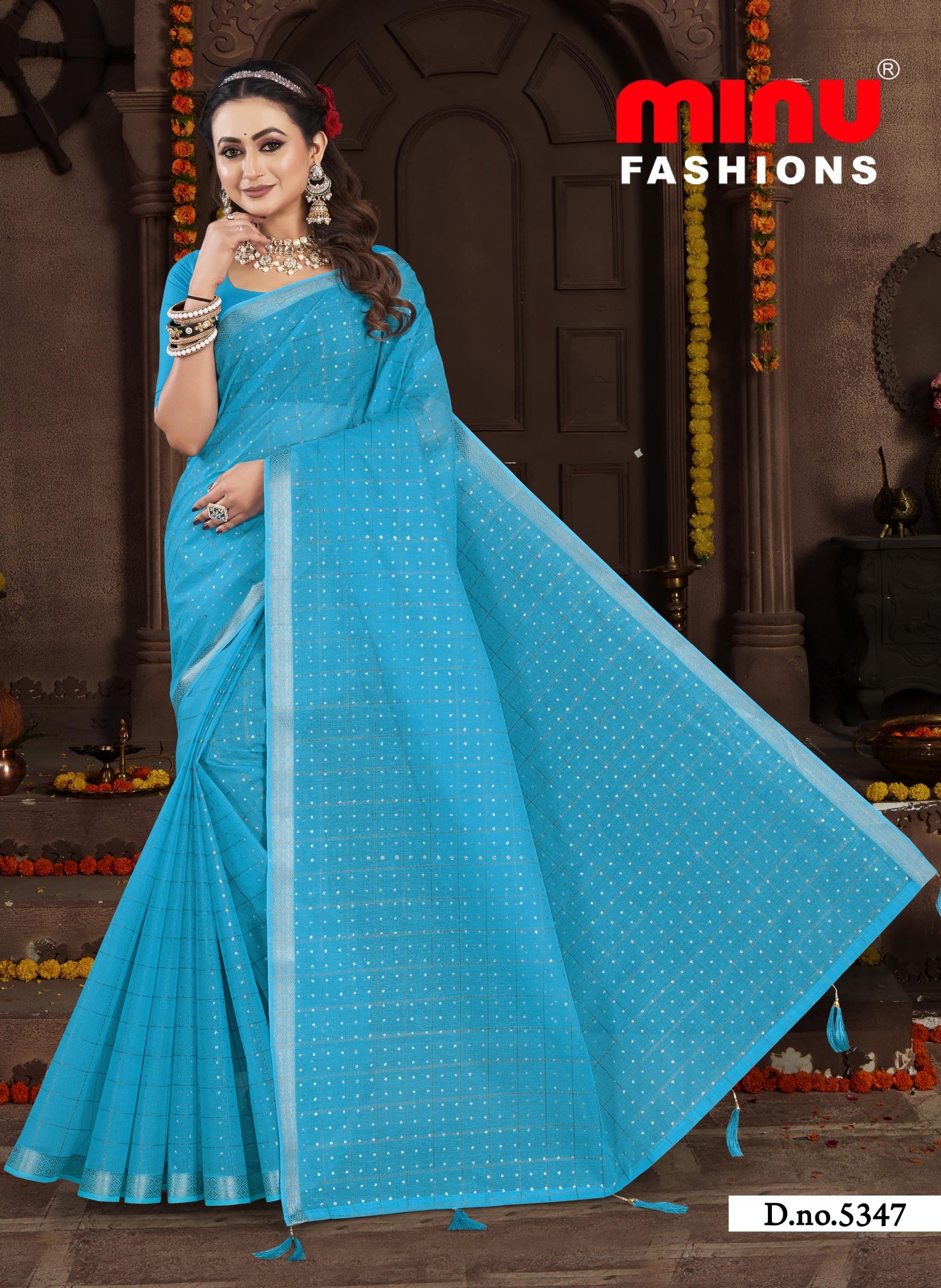Embroidered Saree Jack Pot - 08 Pcs Set