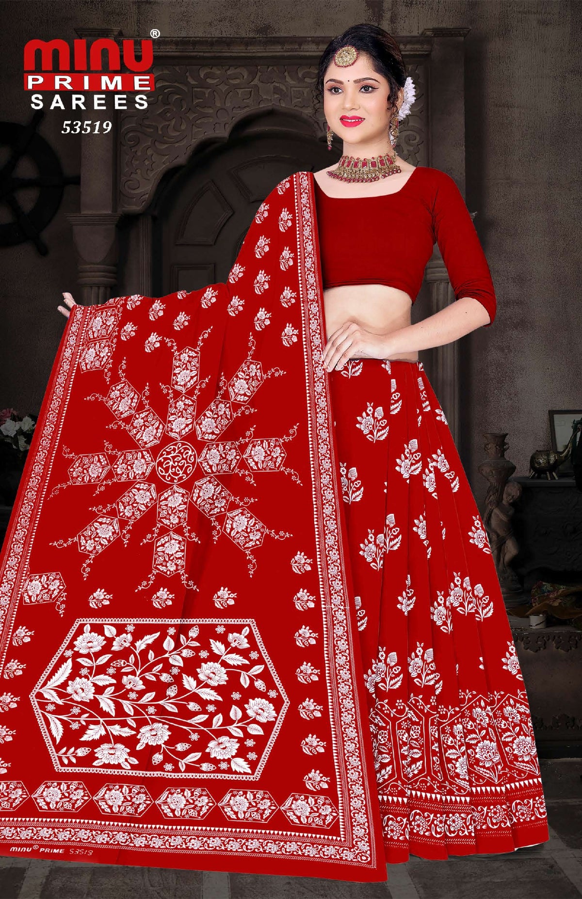 Printed Cotton Saree Kanji Varam (Vol-3) - 10 Pcs Set