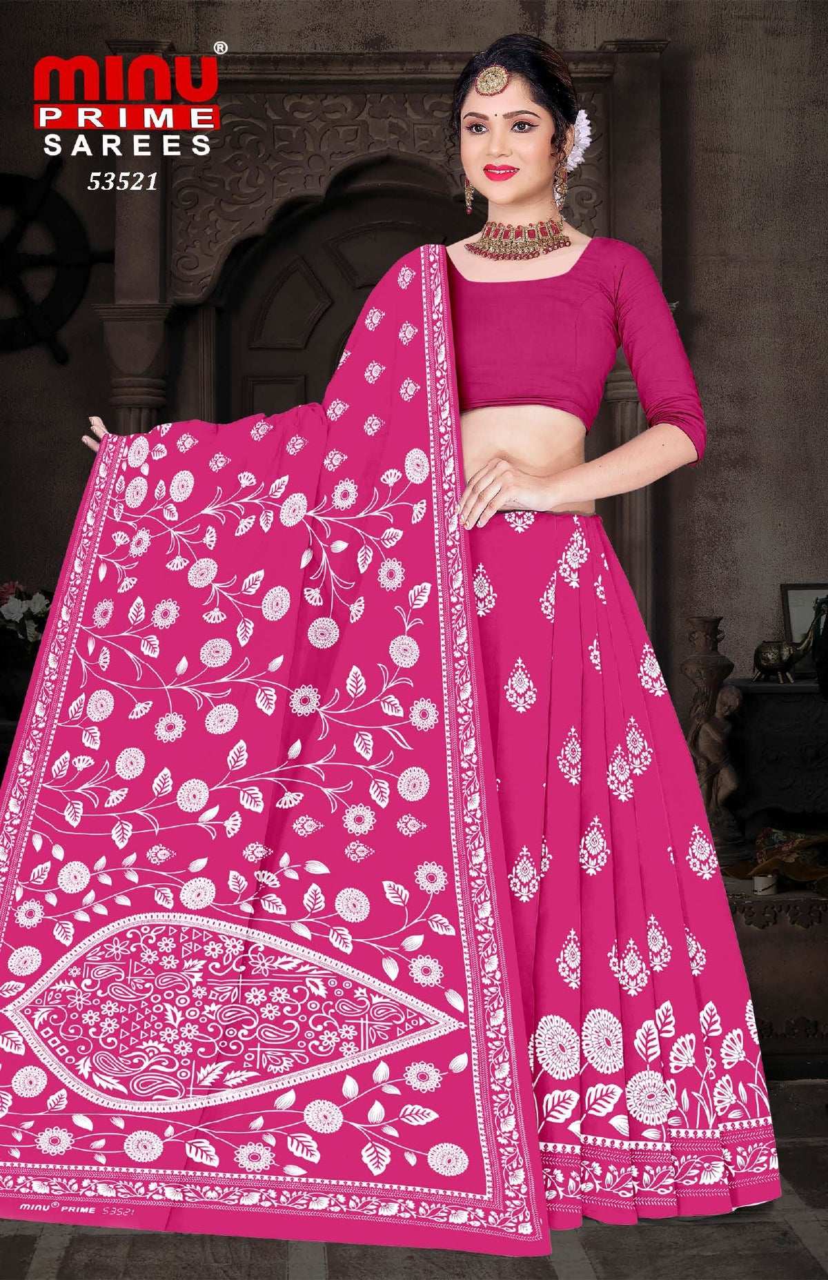 Printed Cotton Saree Kanji Varam (Vol-3) - 10 Pcs Set