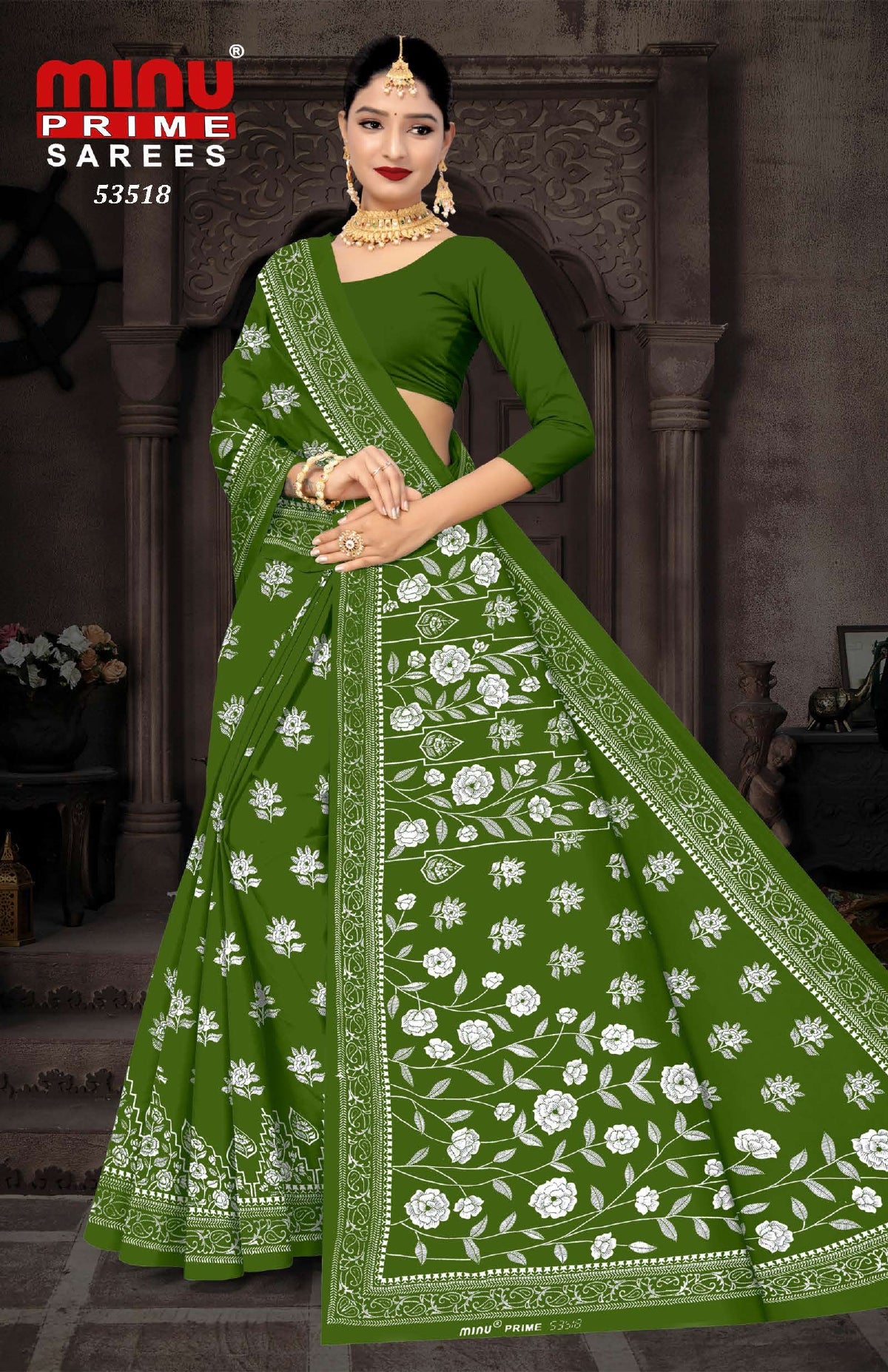 Printed Cotton Saree Kanji Varam (Vol-3) - 10 Pcs Set