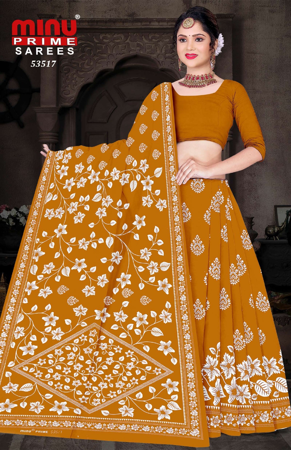 Printed Cotton Saree Kanji Varam (Vol-3) - 10 Pcs Set