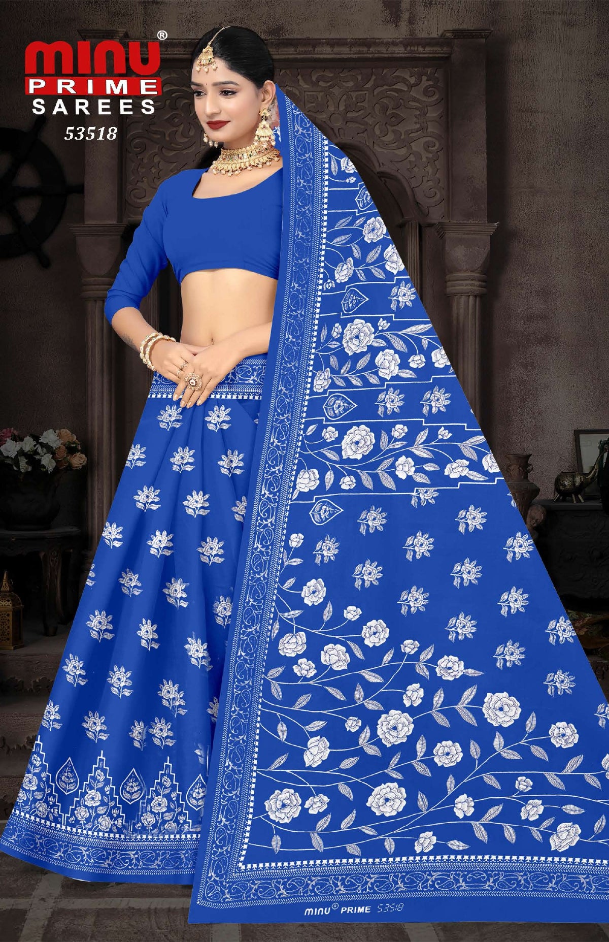 Printed Cotton Saree Kanji Varam (Vol-3) - 10 Pcs Set