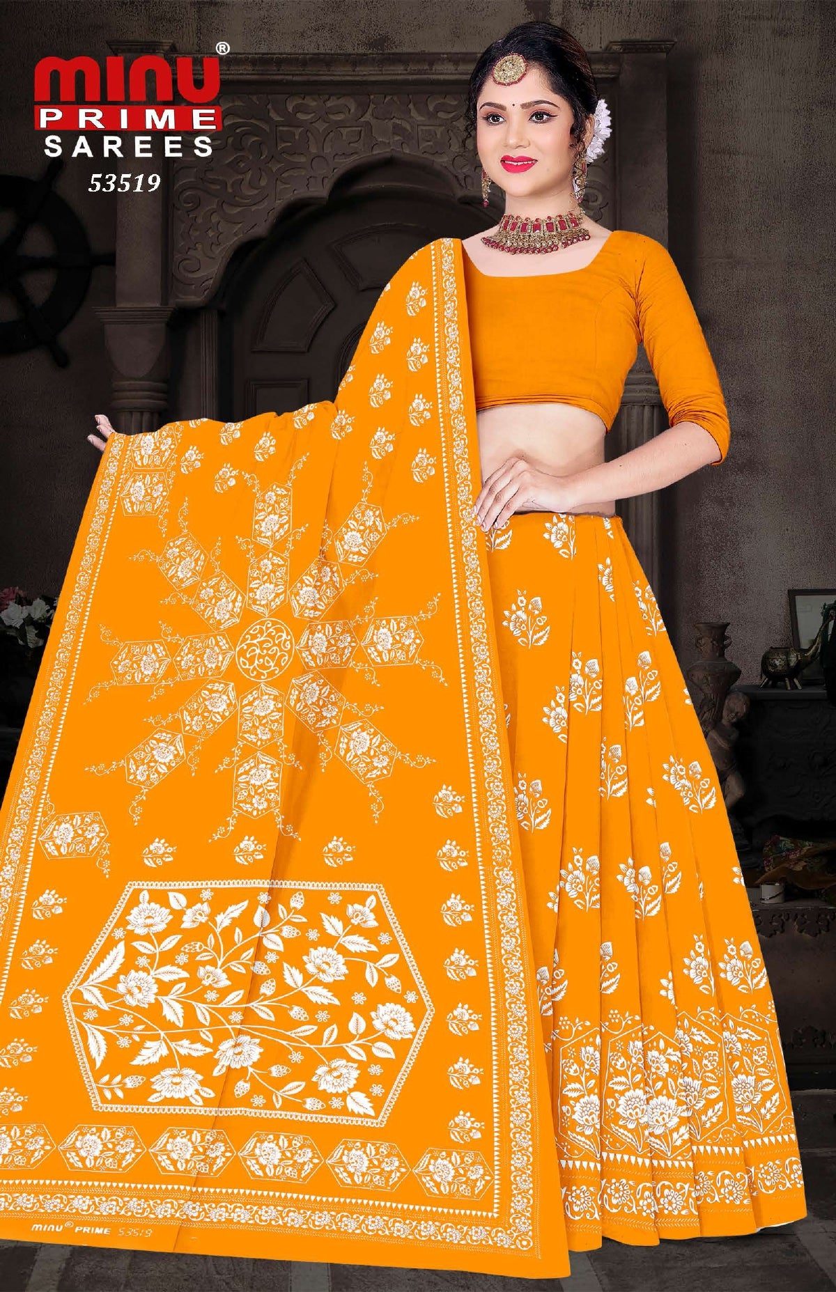 Printed Cotton Saree Kanji Varam (Vol-3) - 10 Pcs Set