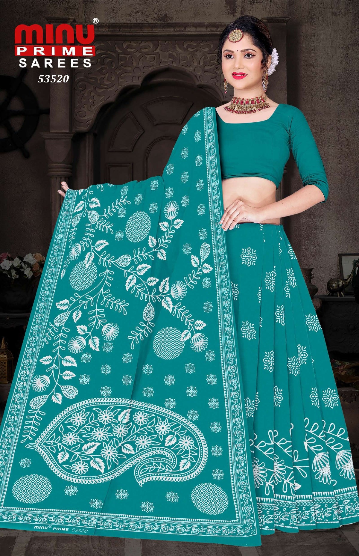 Printed Cotton Saree Kanji Varam (Vol-3) - 10 Pcs Set