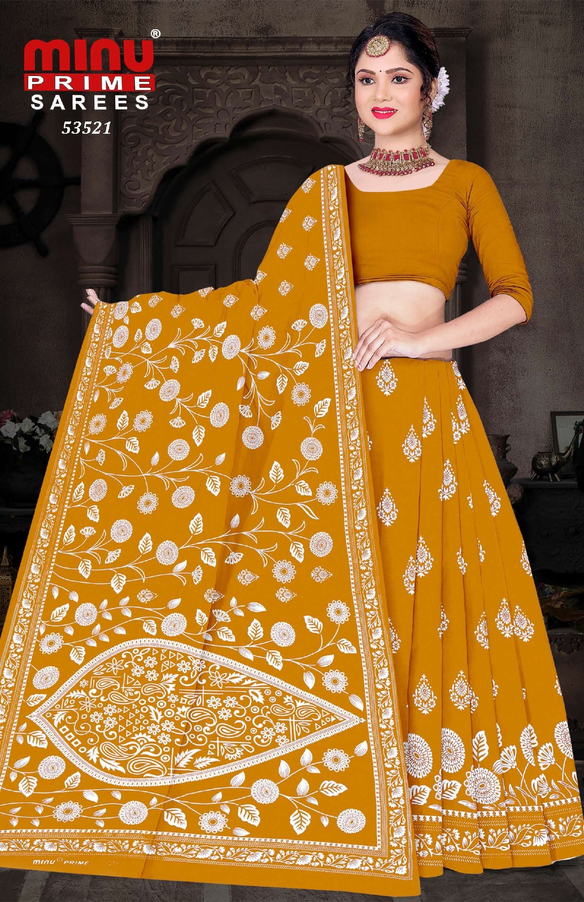 Printed Cotton Saree Kanji Varam (Vol-3) - 10 Pcs Set