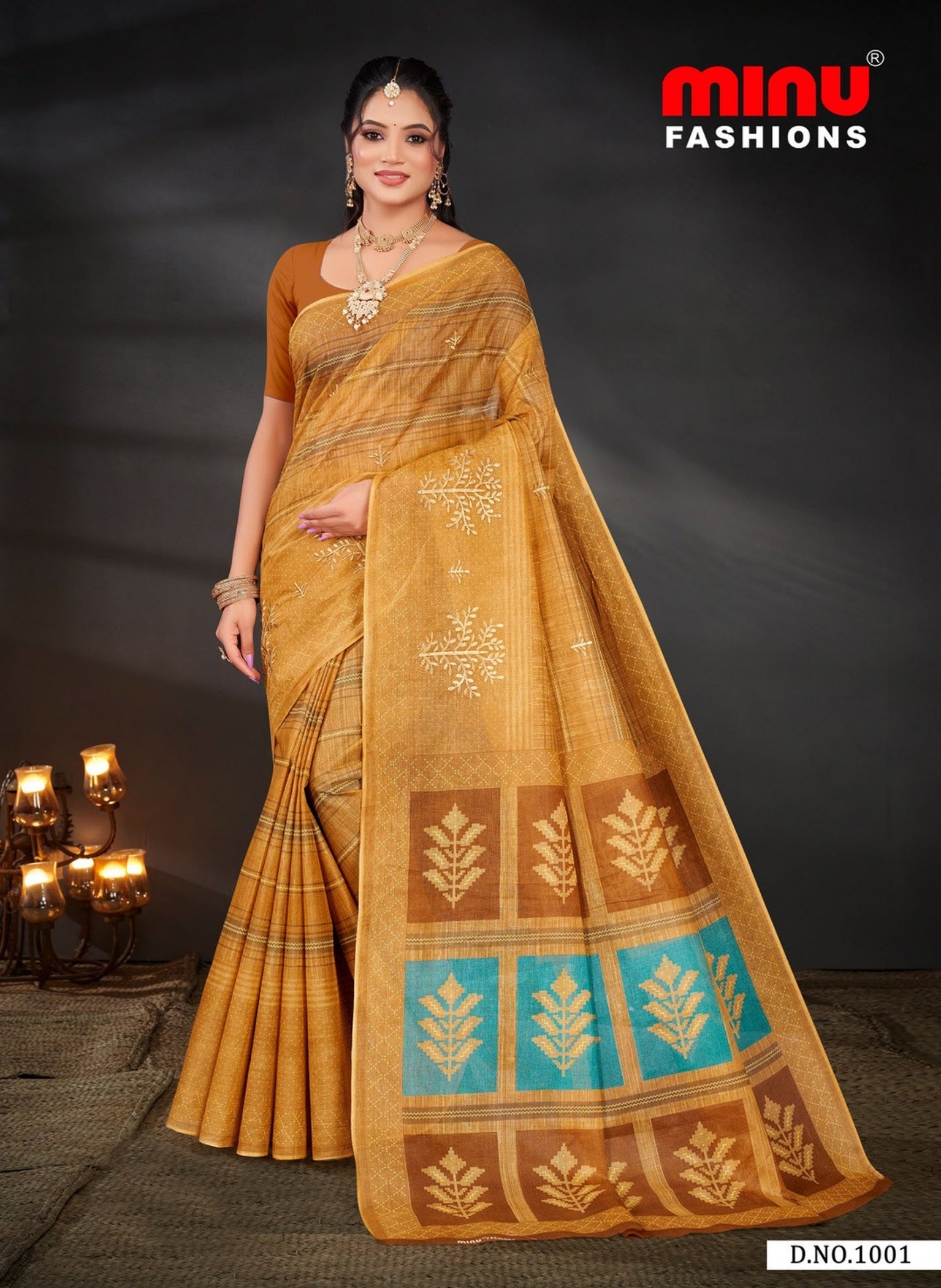 Embroidered Saree Koramangala - 10 Pcs Set