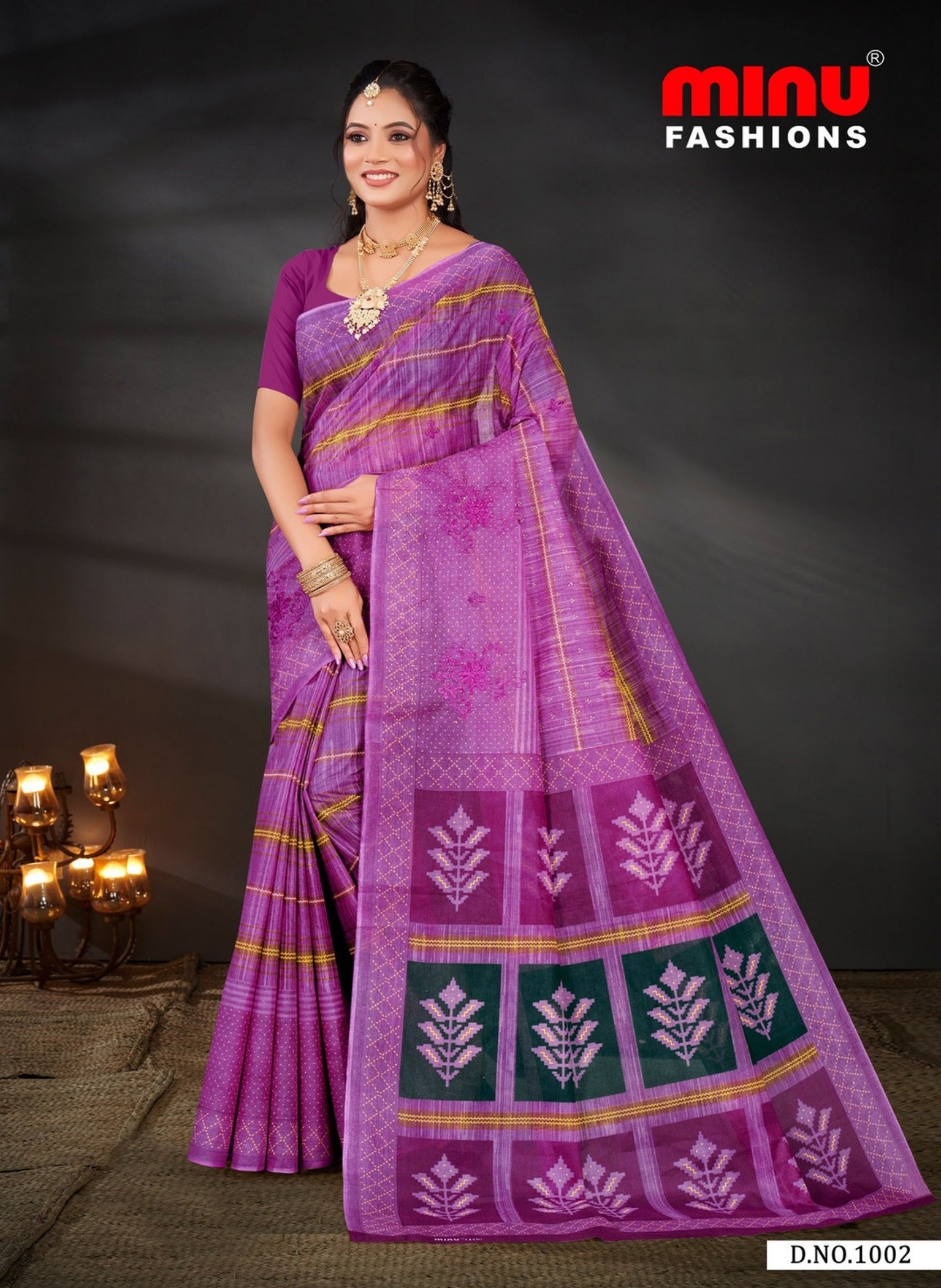 Embroidered Saree Koramangala - 10 Pcs Set