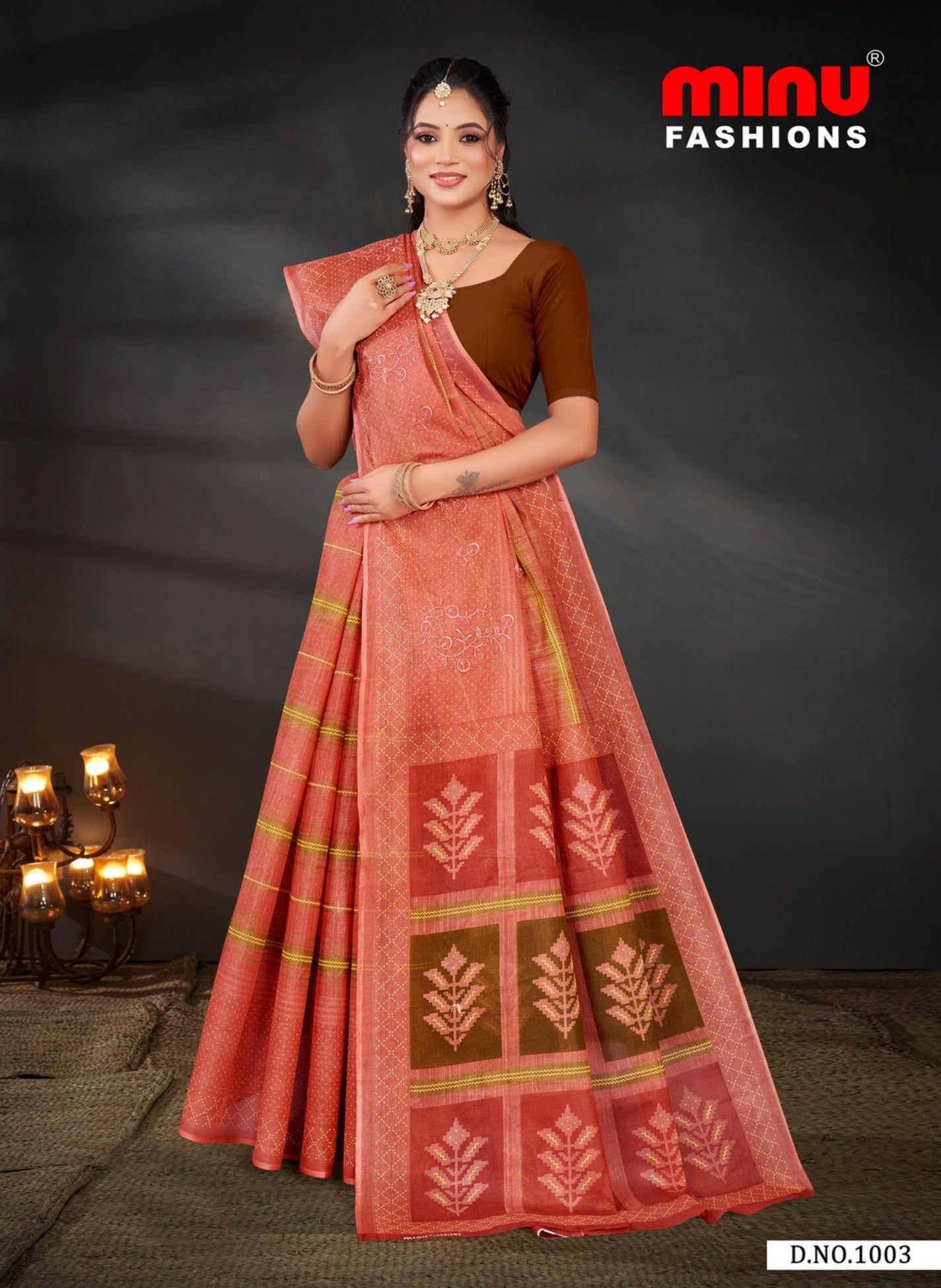 Embroidered Saree Koramangala - 10 Pcs Set
