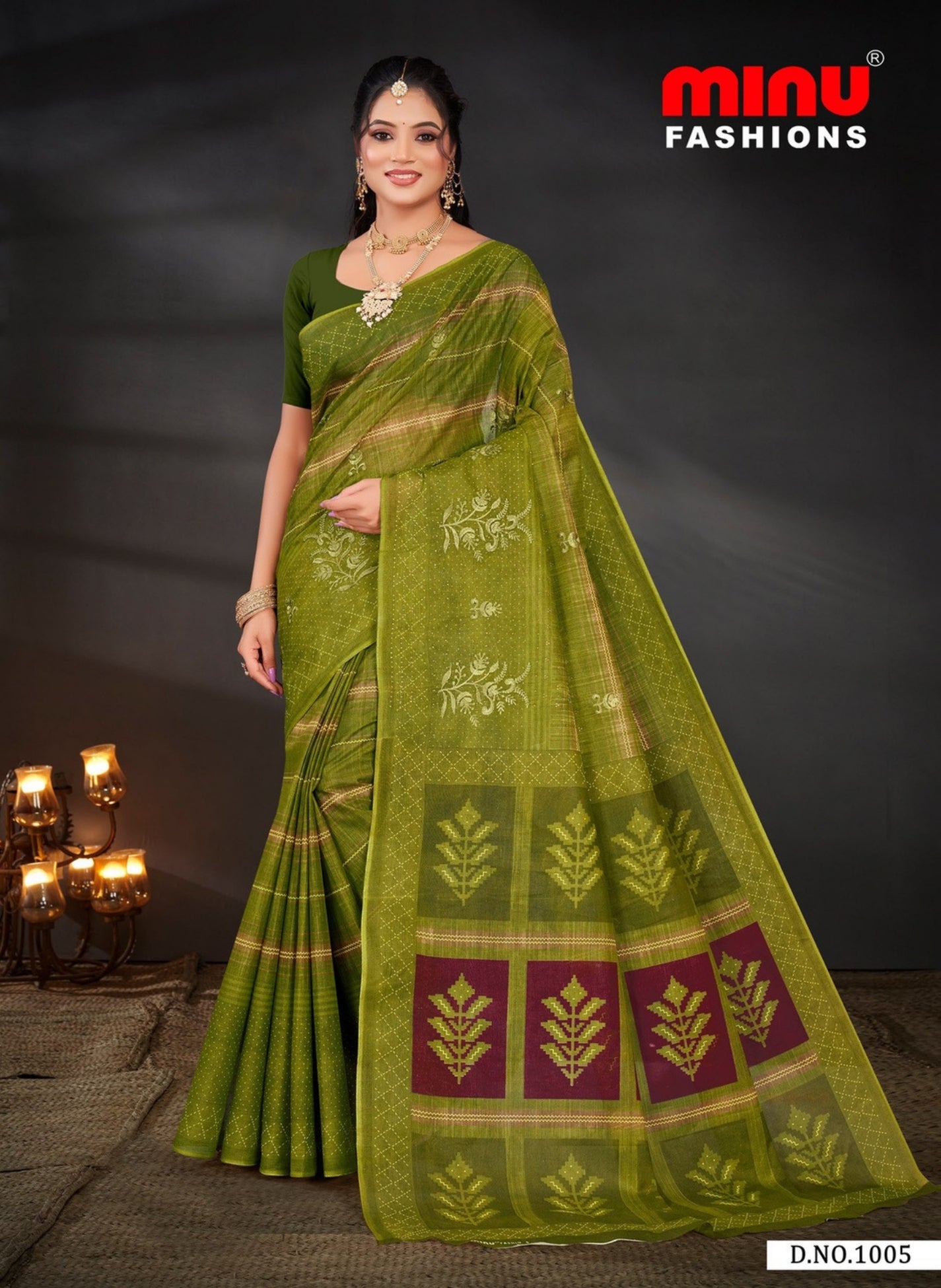 Embroidered Saree Koramangala - 10 Pcs Set