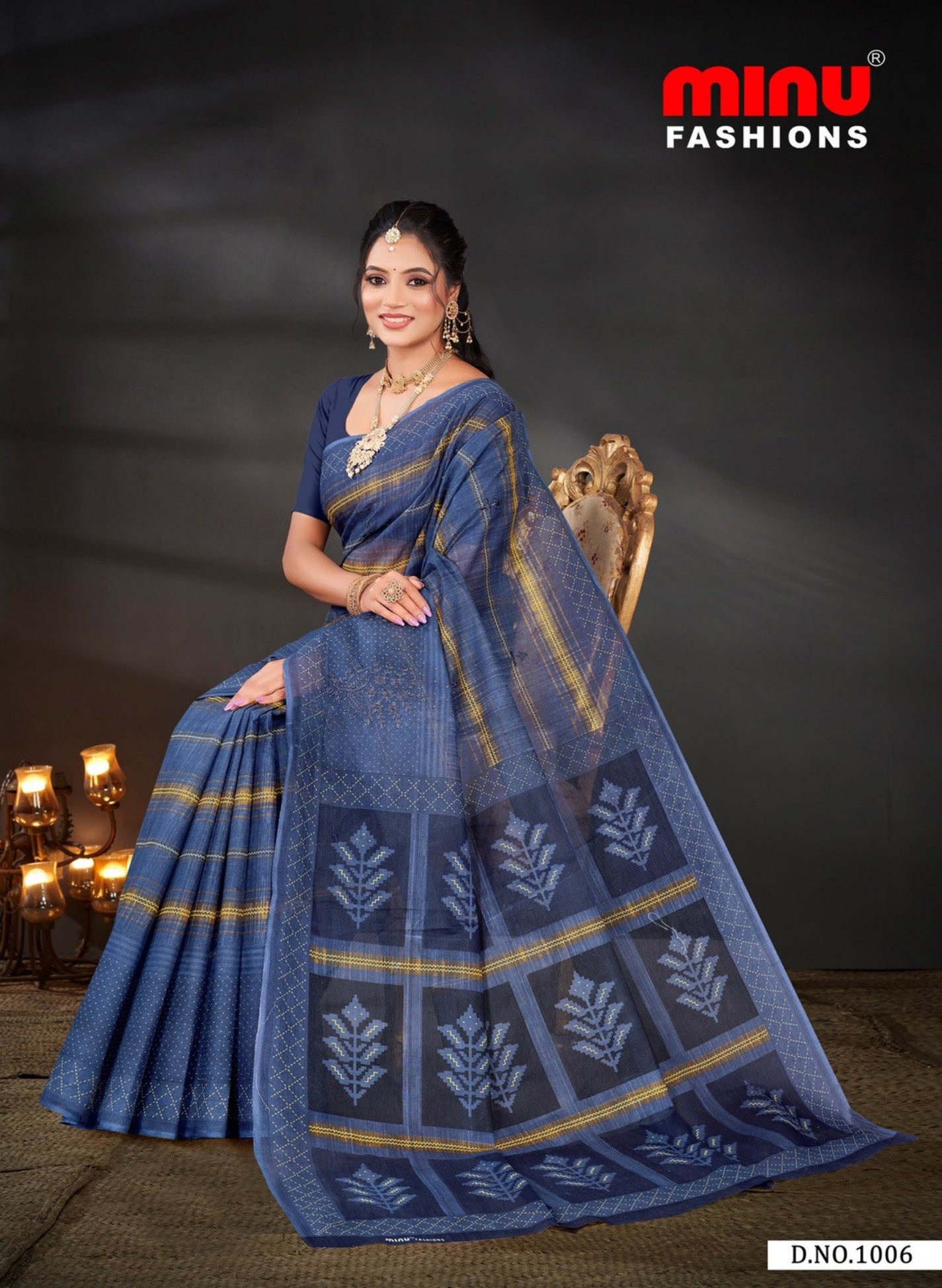 Embroidered Saree Koramangala - 10 Pcs Set