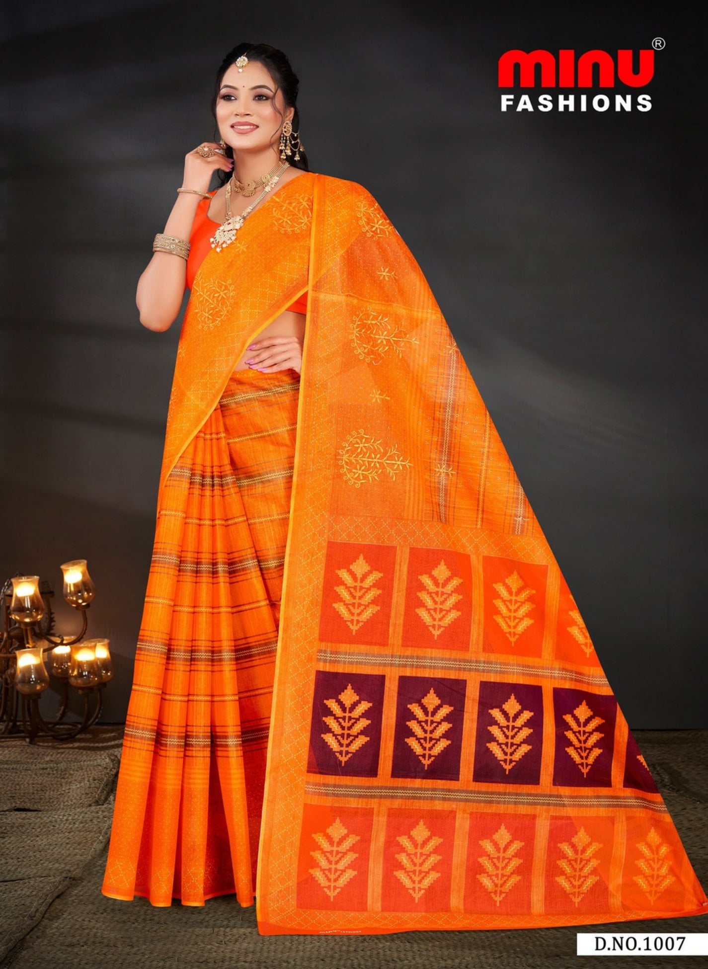 Embroidered Saree Koramangala - 10 Pcs Set